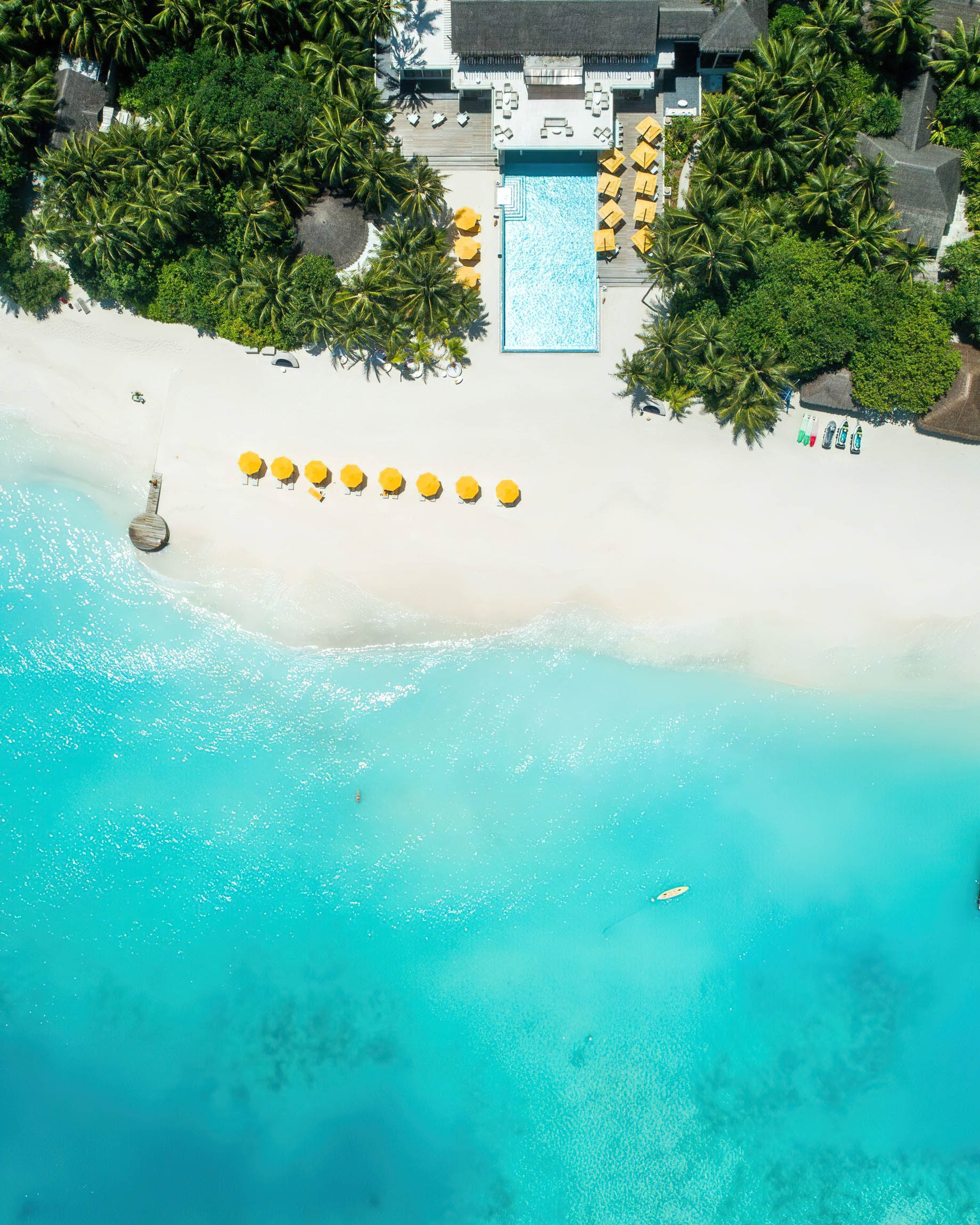 Niyama Private Islands Maldives Resort – Dhaalu Atoll, Maldives – Infinity Pool Overhead Aerial View