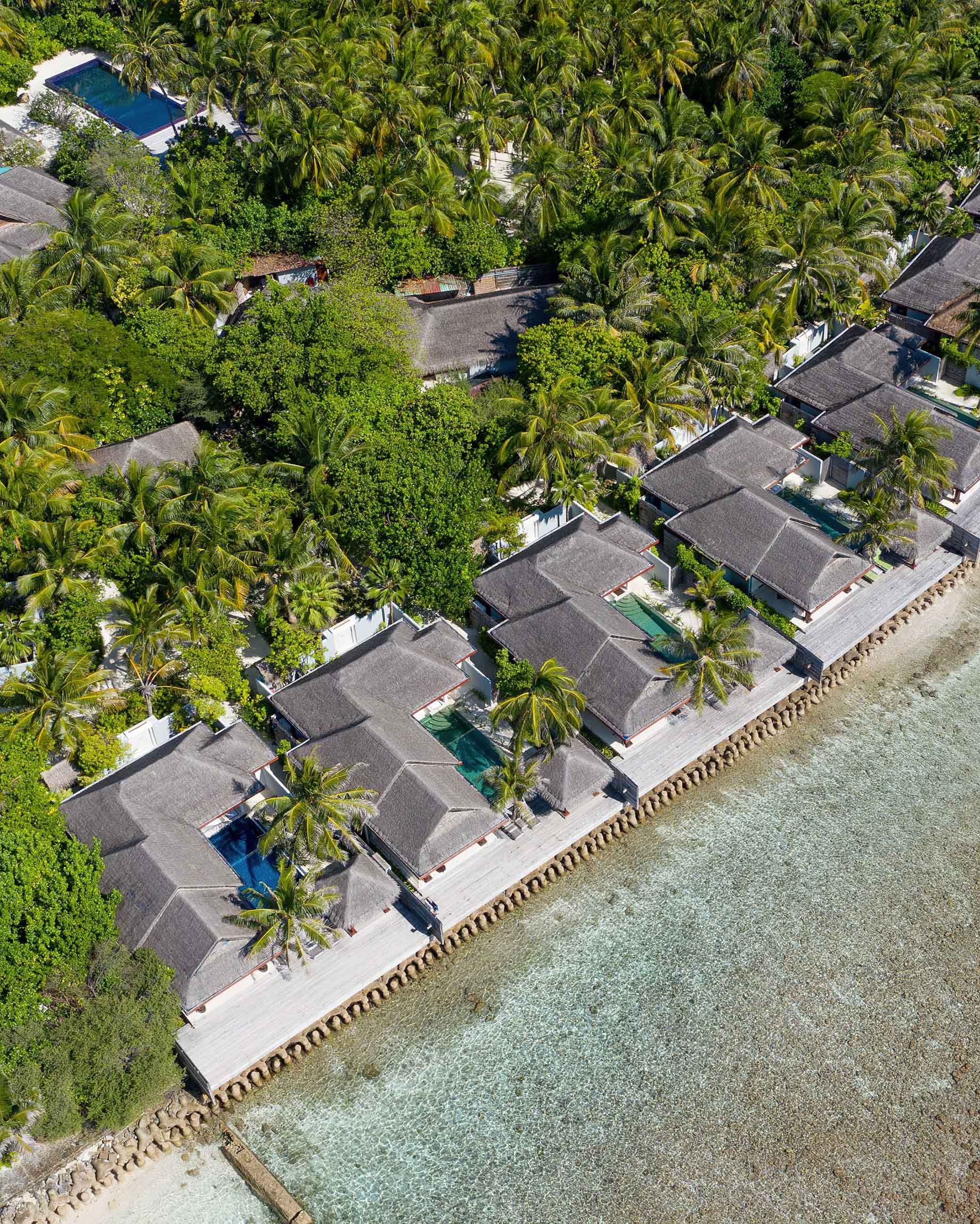 Naladhu Private Island Maldives Resort – South Male Atoll, Maldives – Ocean House with Pool and Private Beach Cabana Aerial View
