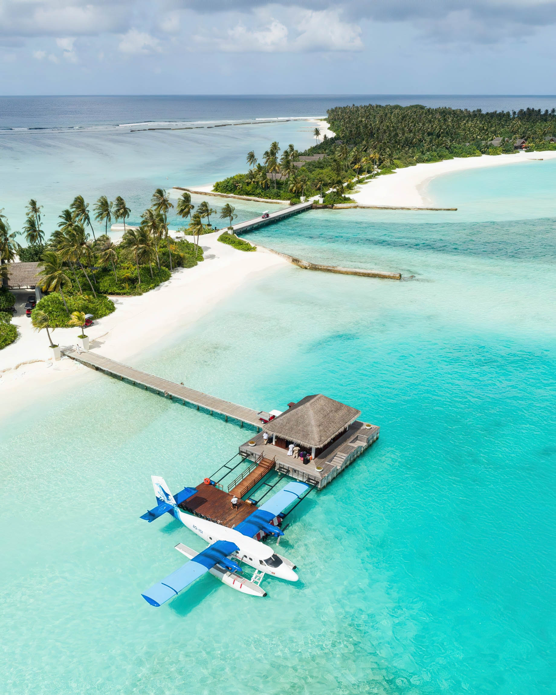 Niyama Private Islands Maldives Resort – Dhaalu Atoll, Maldives – Maldivian Seaplane Arrival Jetty Aerial View