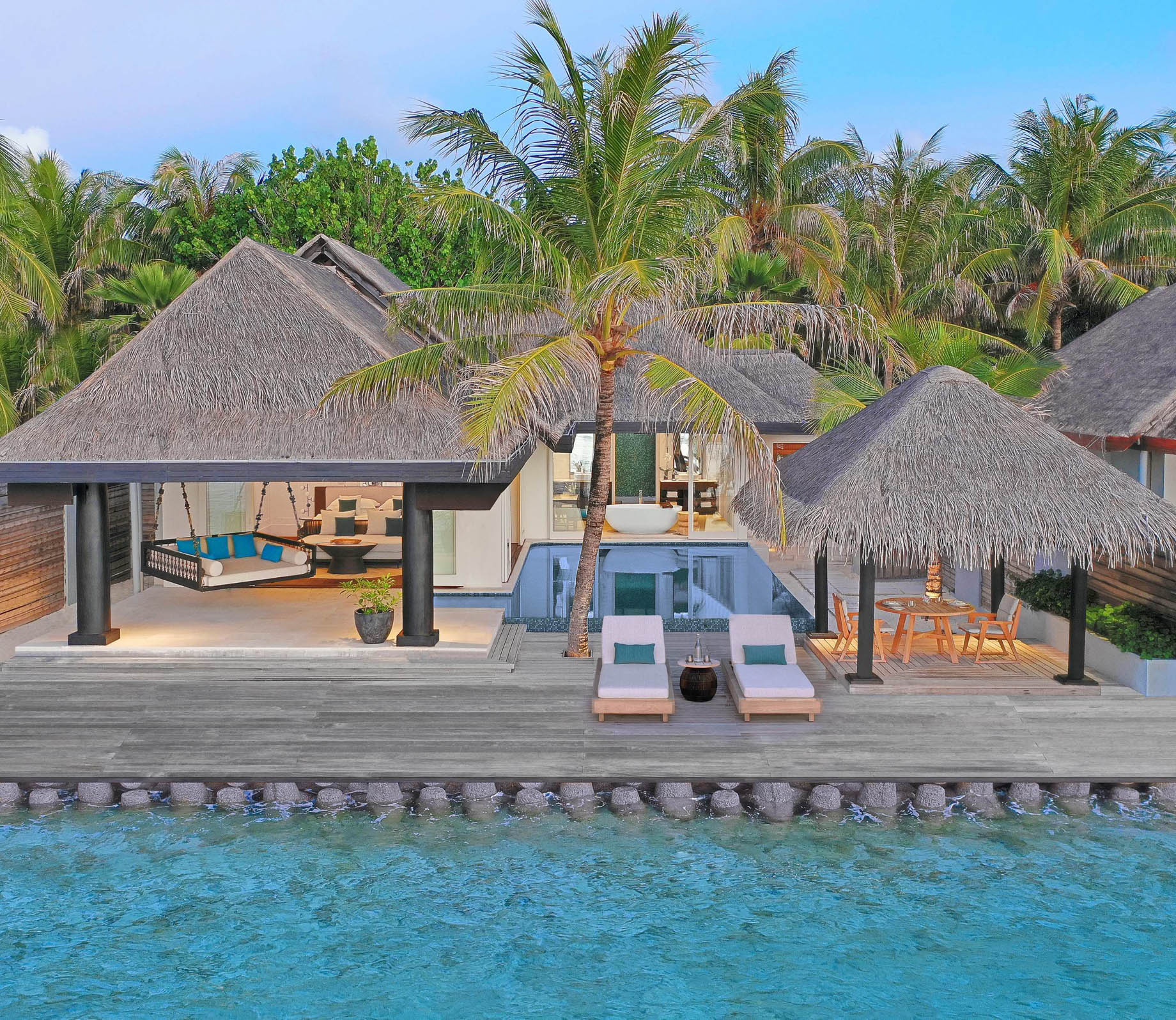 Naladhu Private Island Maldives Resort - South Male Atoll, Maldives - Ocean House with Pool and Private Beach Cabana Pool Deck