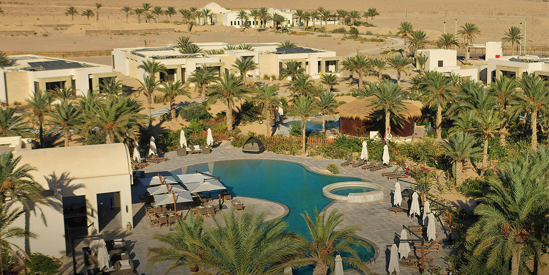 Anantara Sahara Tozeur Resort & Villas – Tozeur, Tunisia – Resort Pool Aerial View