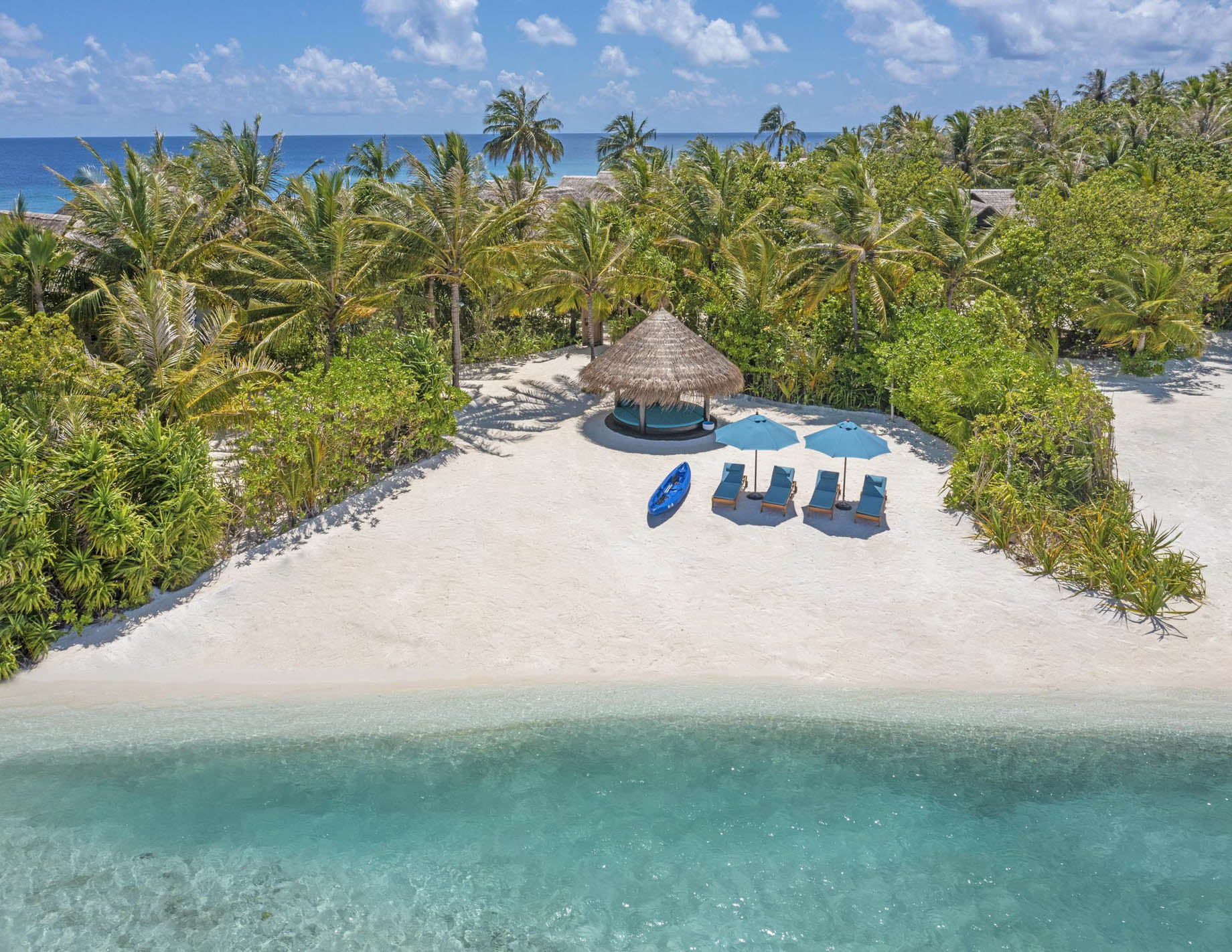 Naladhu Private Island Maldives Resort – South Male Atoll, Maldives – Two Bedroom Beach Pool Residence Beach Aerial View