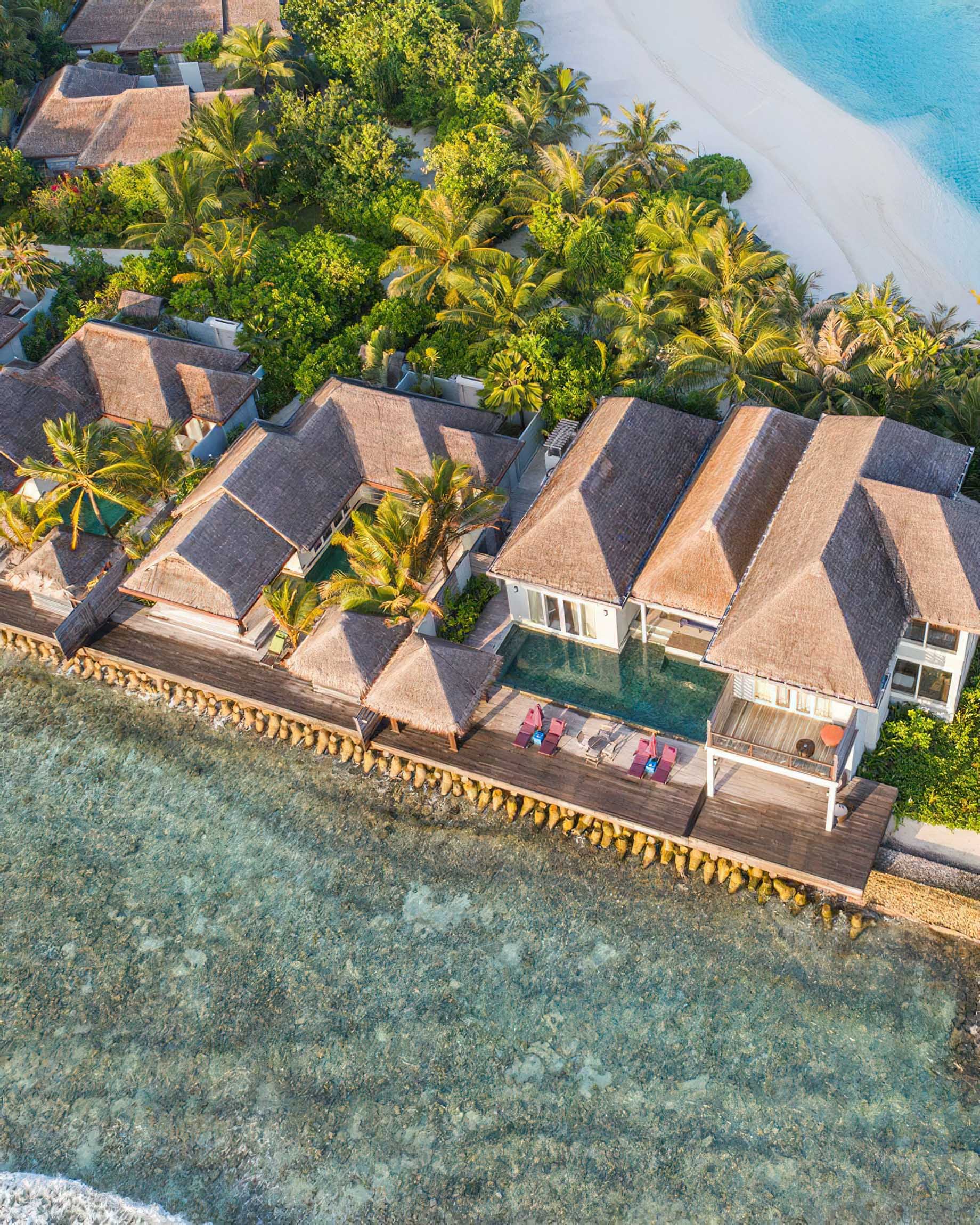 Naladhu Private Island Maldives Resort – South Male Atoll, Maldives – Two Bedroom Beach Pool Residence Aerial View