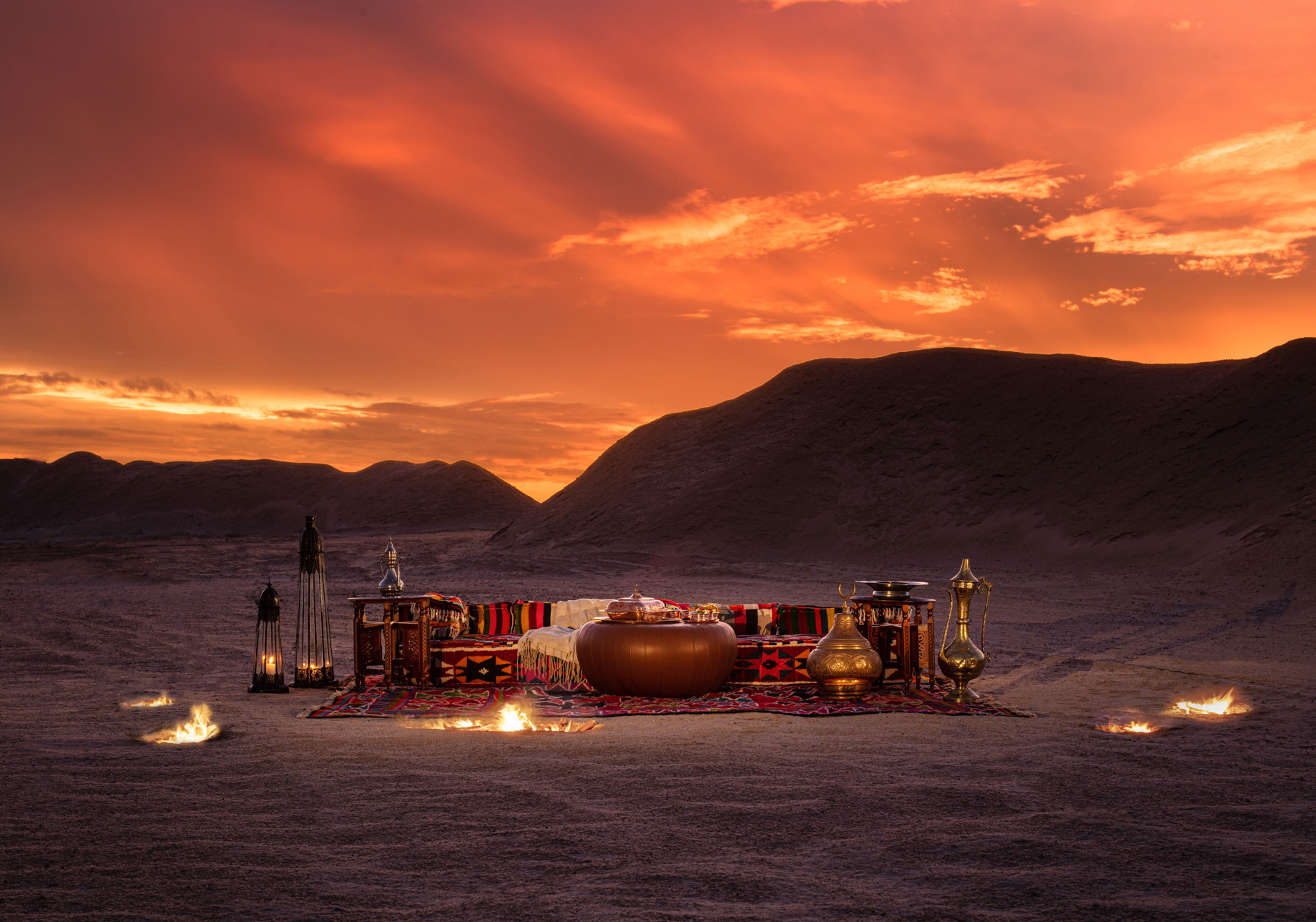Anantara Sahara Tozeur Resort & Villas – Tozeur, Tunisia – Desert Private Dining Adventure Sunset
