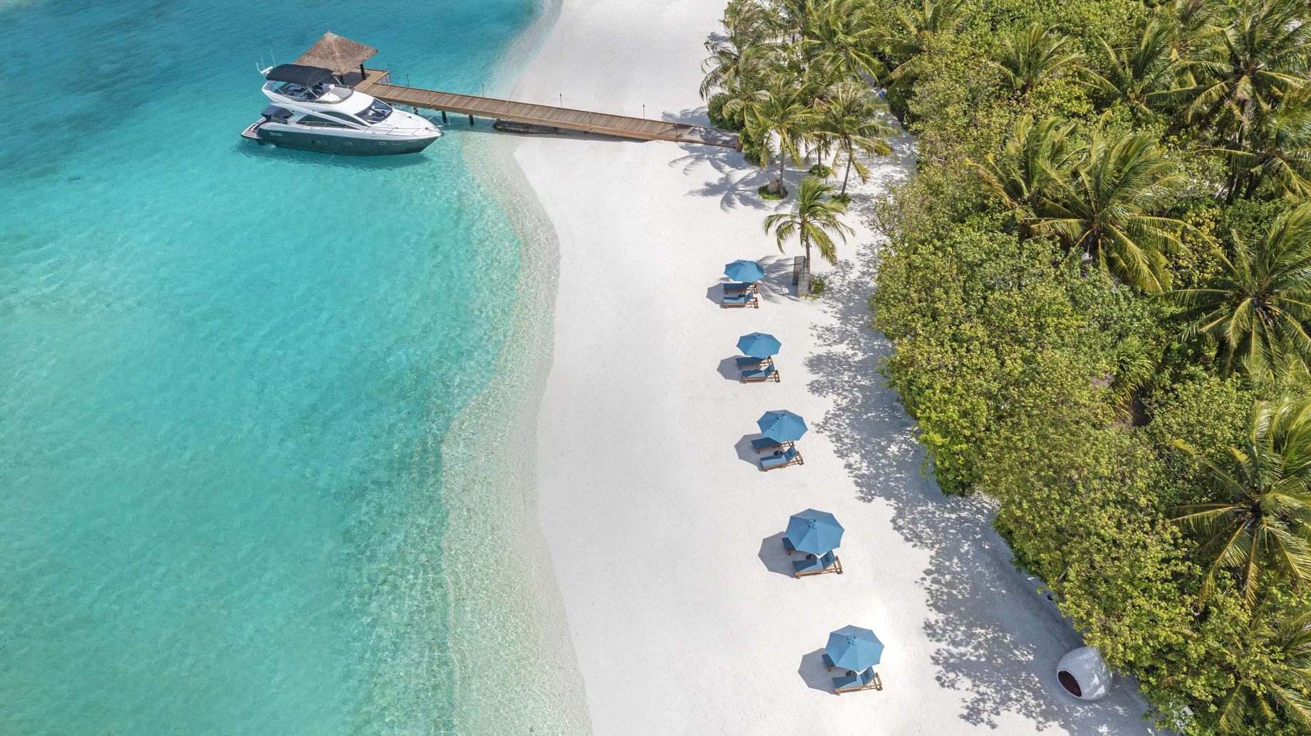 Naladhu Private Island Maldives Resort – South Male Atoll, Maldives – Arrival Jetty Aerial View