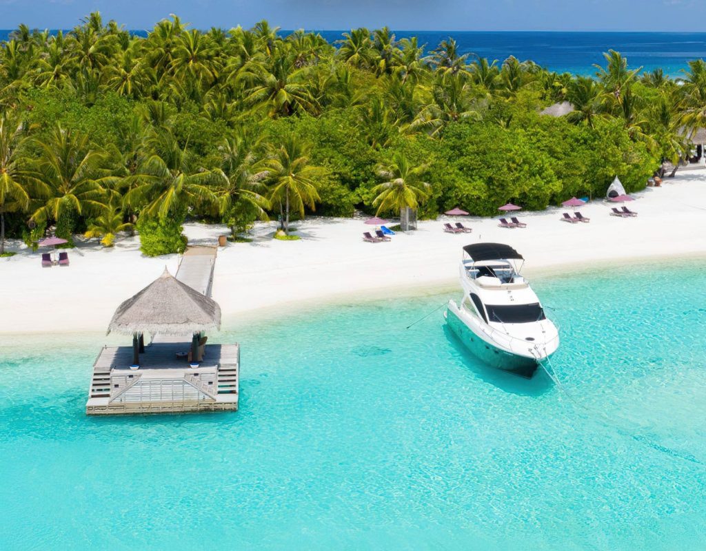 Naladhu Private Island Maldives Resort - South Male Atoll, Maldives - Arrival Jetty Aerial View