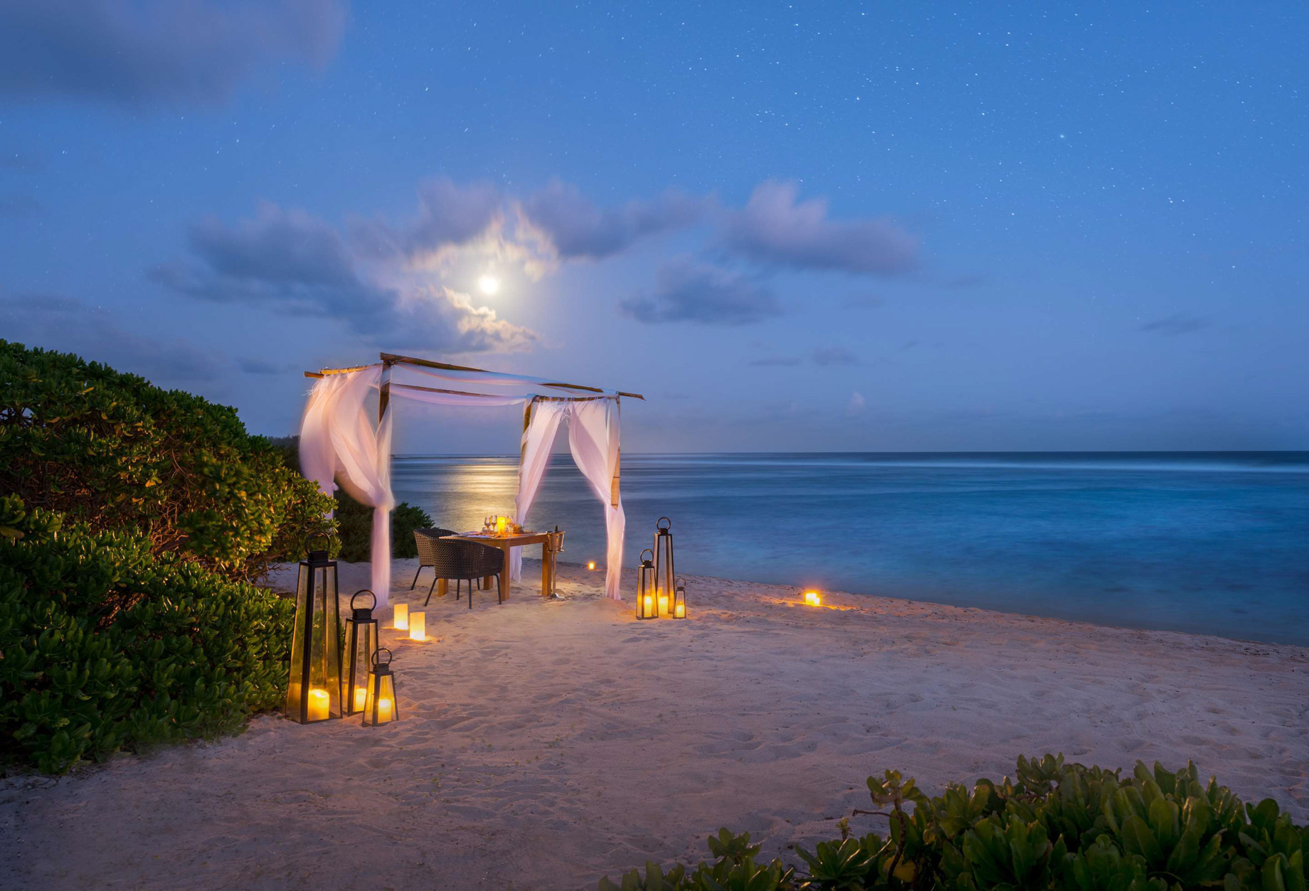 Anantara Iko Mauritius Resort & Villas – Plaine Magnien, Mauritius – Private Beach Dining Night View