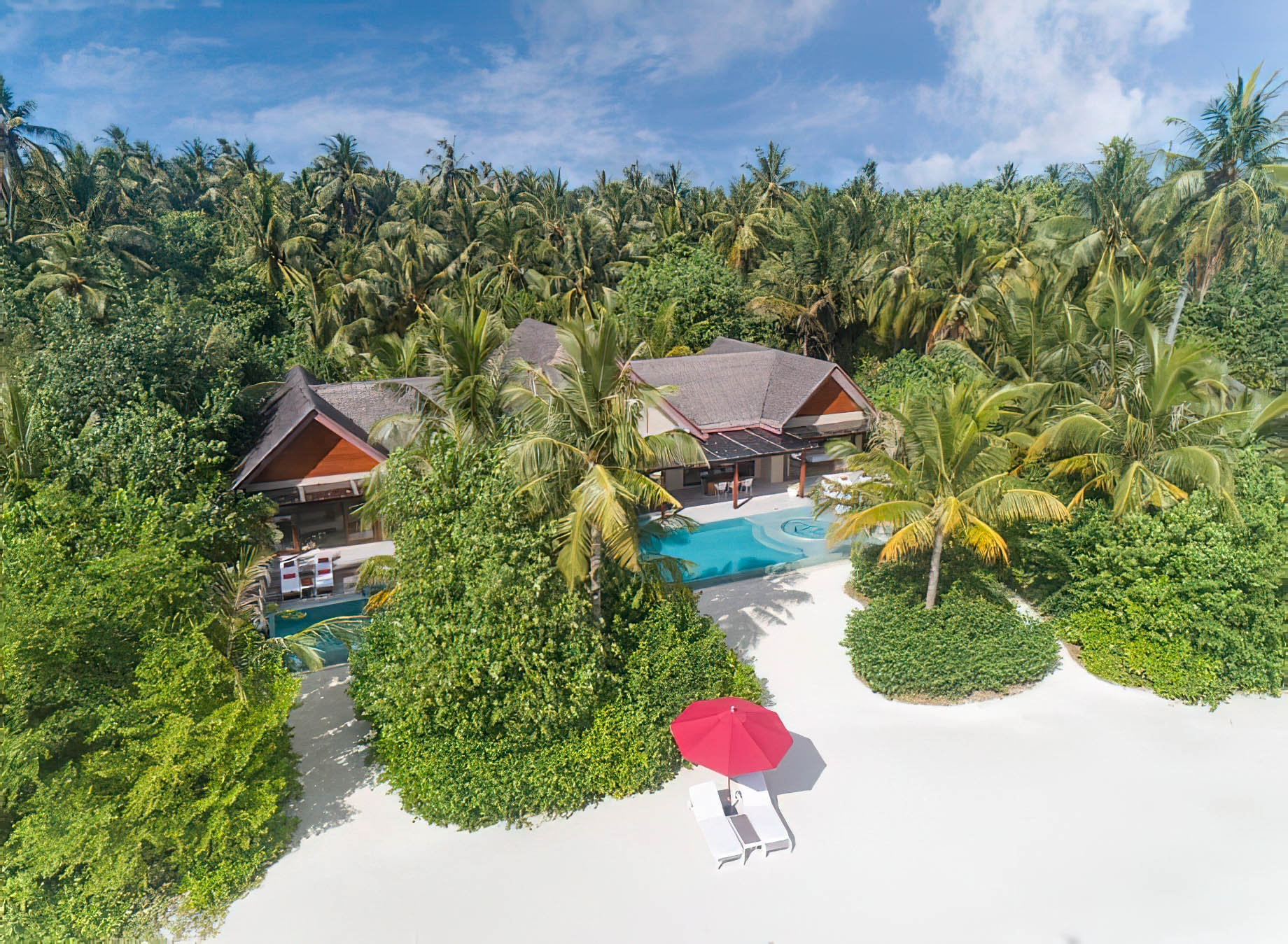 Niyama Private Islands Maldives Resort – Dhaalu Atoll, Maldives – Three Bedroom Beach Pool Pavilion Aerial View