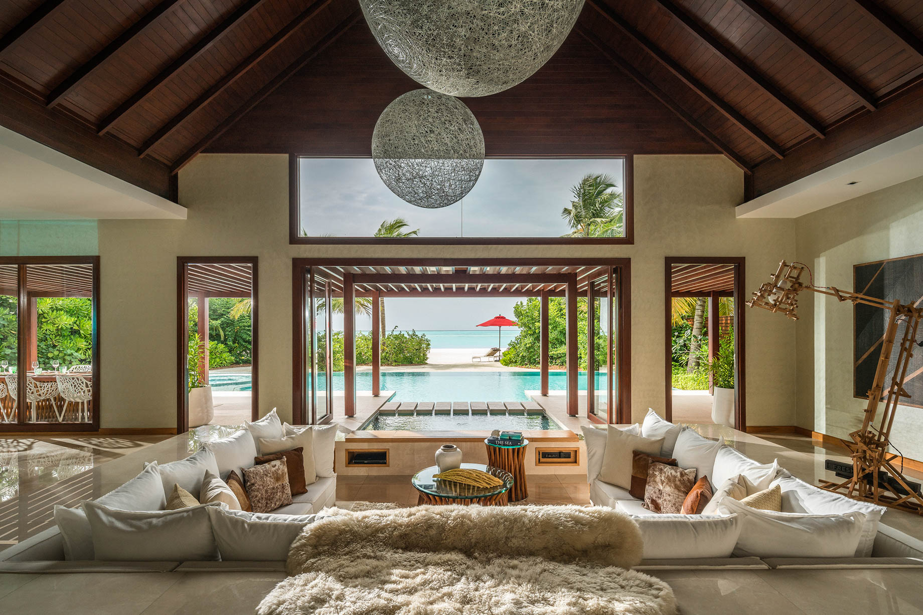 Niyama Private Islands Maldives Resort – Dhaalu Atoll, Maldives – Three Bedroom Beach Pool Pavilion Living Room
