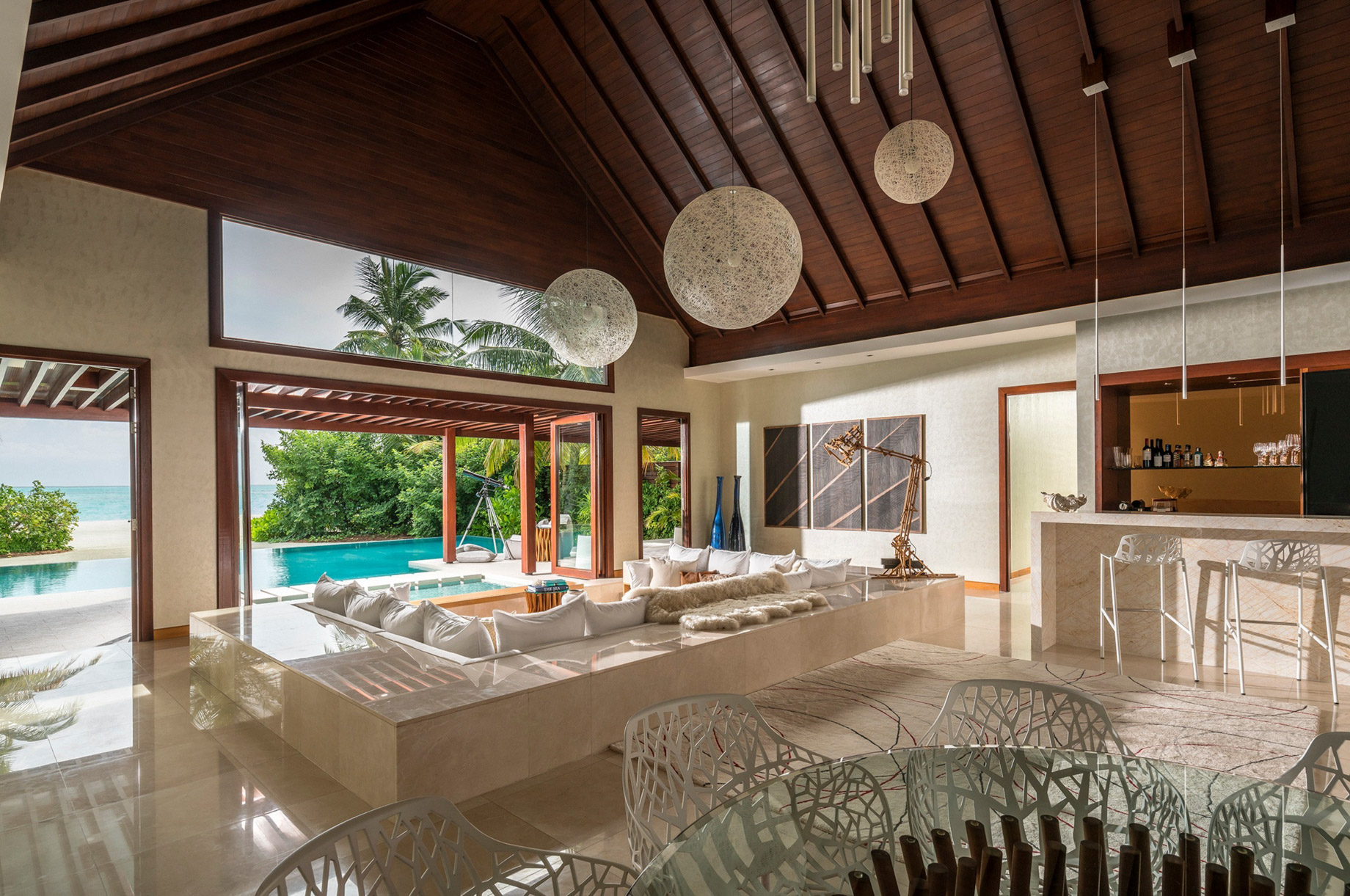 Niyama Private Islands Maldives Resort – Dhaalu Atoll, Maldives – Three Bedroom Beach Pool Pavilion Living Room