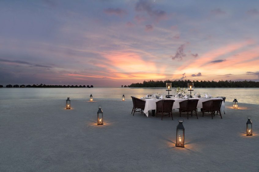 Naladhu Private Island Maldives Resort - South Male Atoll, Maldives - Private Beach Dining Sunset