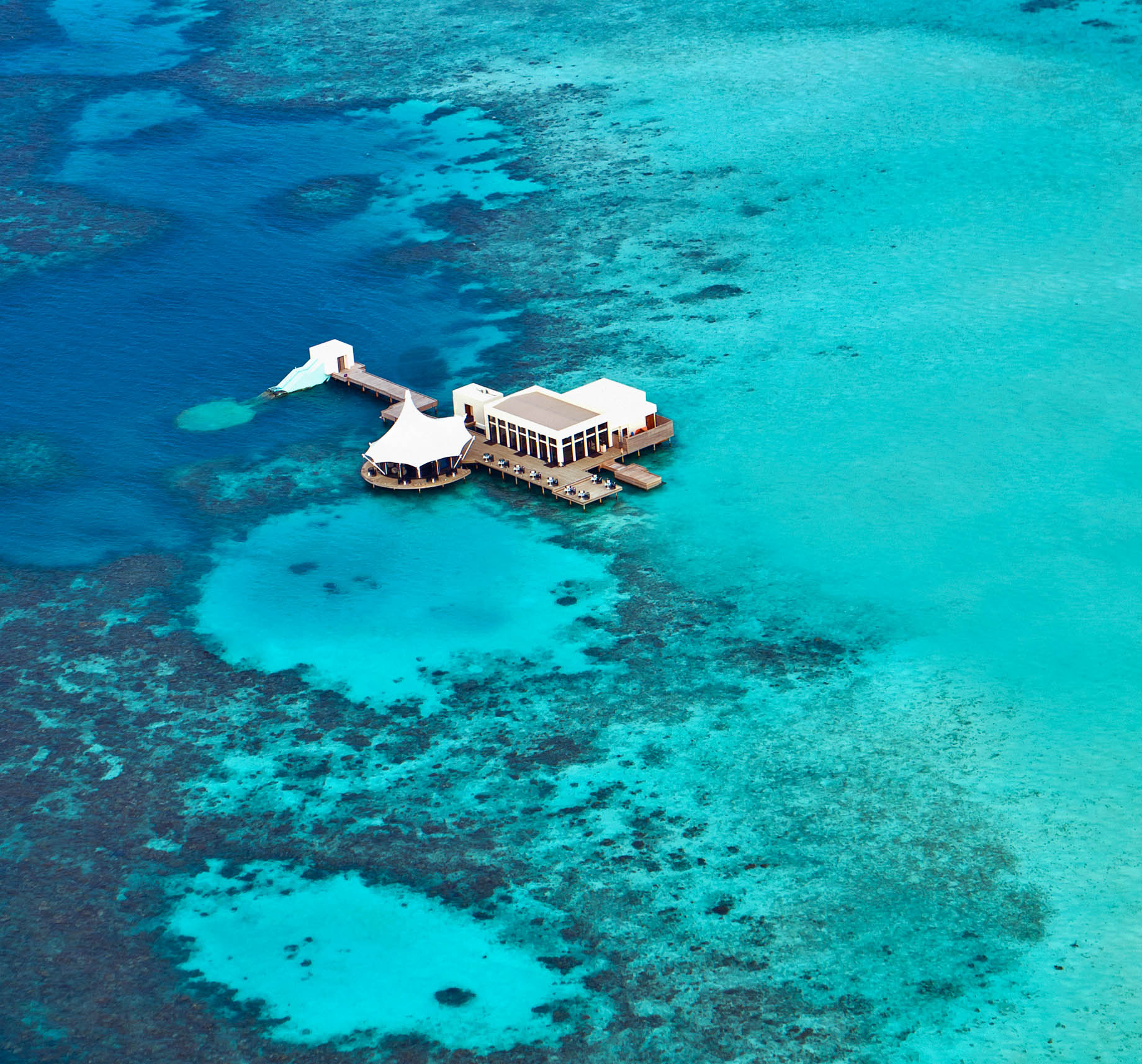 Niyama Private Islands Maldives Resort – Dhaalu Atoll, Maldives – Edge Restaurant Aerial View