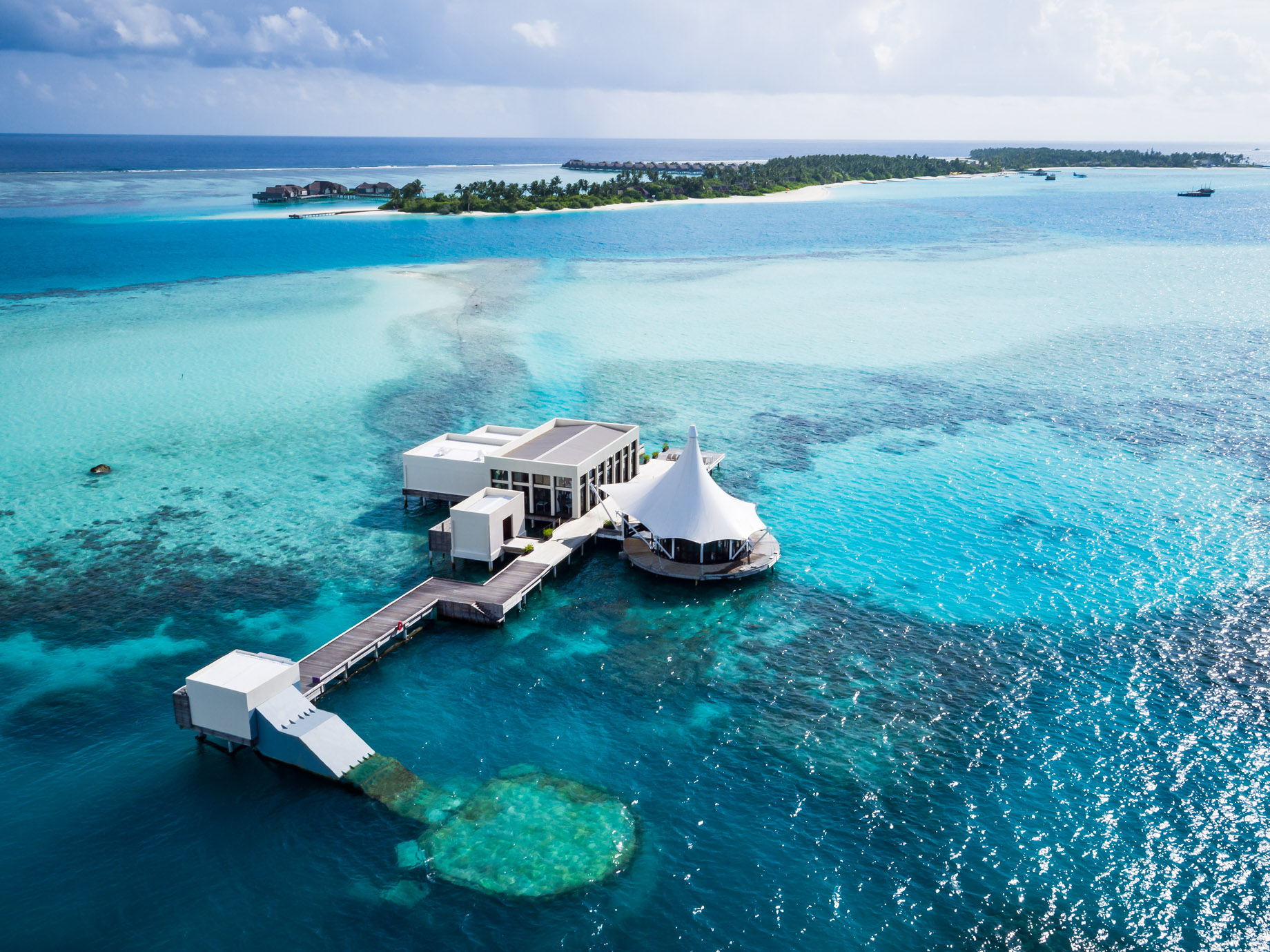 Niyama Private Islands Maldives Resort – Dhaalu Atoll, Maldives – Edge Restaurant Aerial View