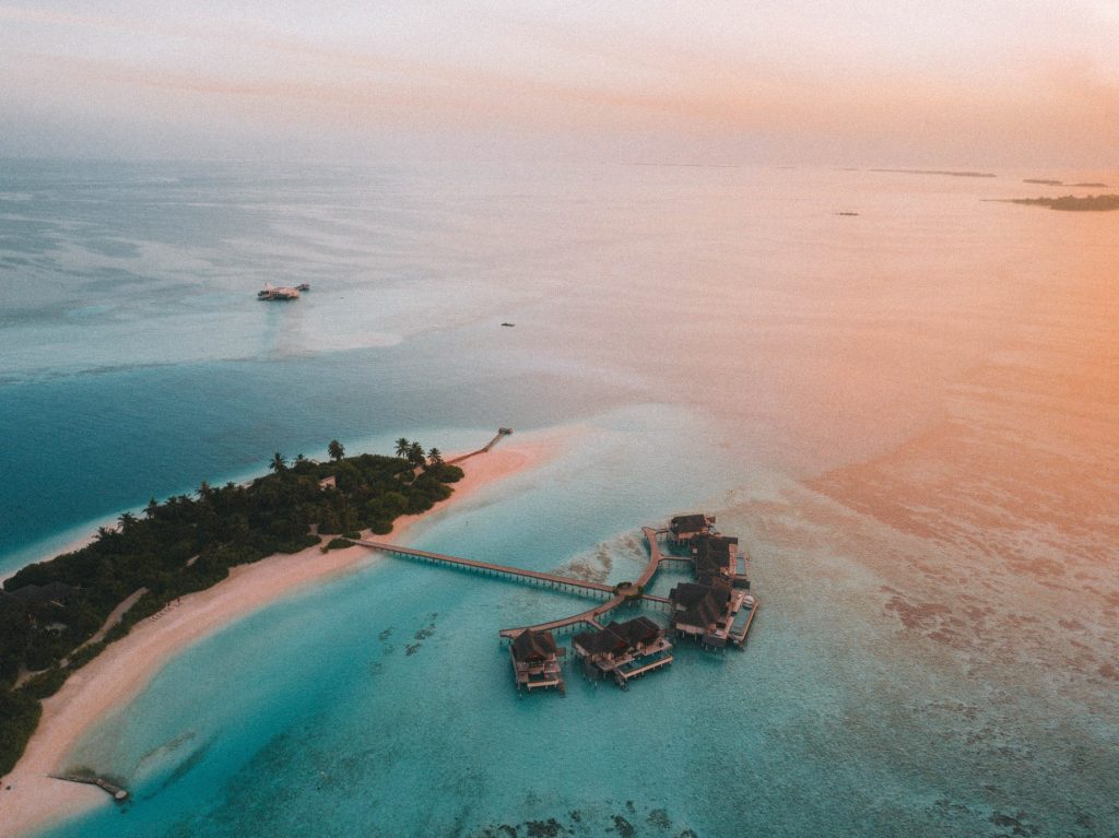 Niyama Private Islands Maldives Resort - Dhaalu Atoll, Maldives - Island Aerial View Sunset