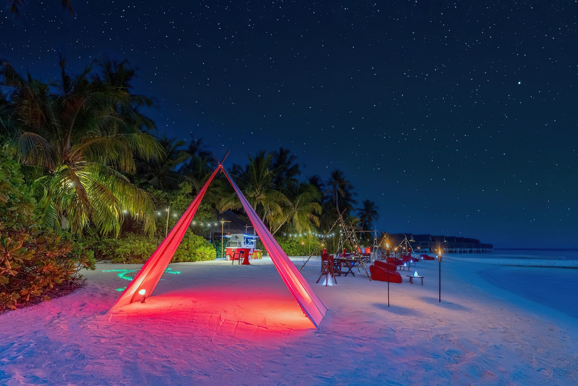 Niyama Private Islands Maldives Resort – Dhaalu Atoll, Maldives – Beach Dining Night View