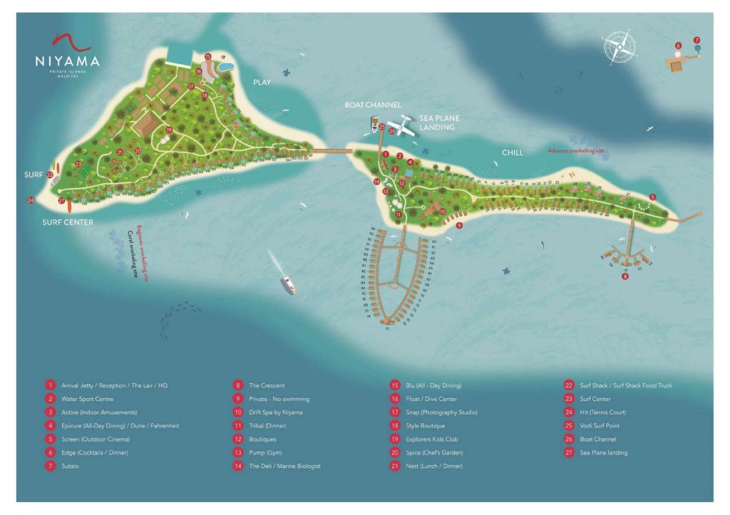 Niyama Private Islands Maldives Resort - Dhaalu Atoll, Maldives - Map