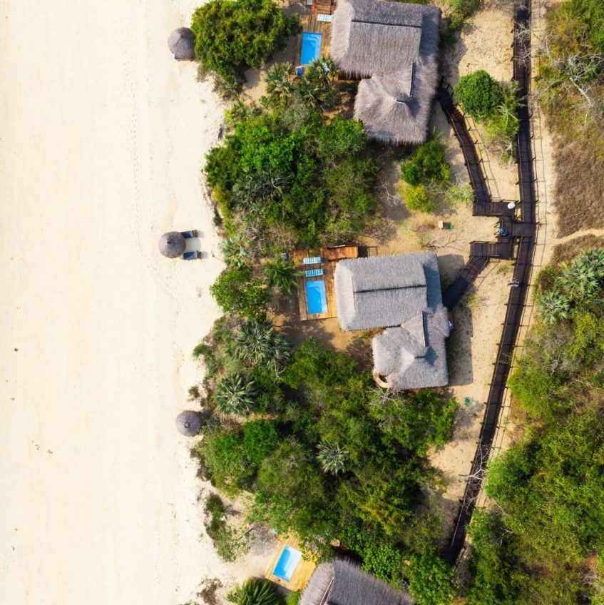 Anantara Bazaruto Island Resort - Mozambique - Beach Villas Overhead Aerial View