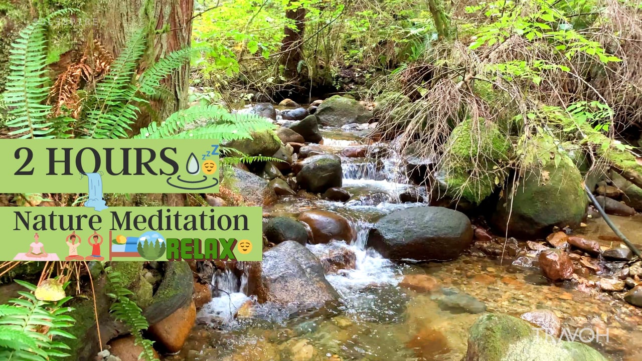 2 Hours - Relaxing Sleep Meditation - Nature Creek Sounds - Stress Relief Ambience - 4K Travel