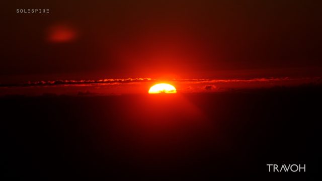 Amazing Red Sunset At 35,000 ft - Relaxing Views - Peaceful Music Meditation - Inspire - 4K Travel