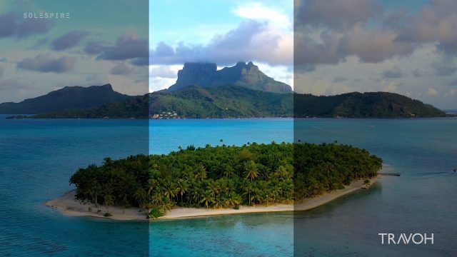 Drone Flyover - Motu Tane Island - Bora Bora, French Polynesia - Vertical 4K Travel