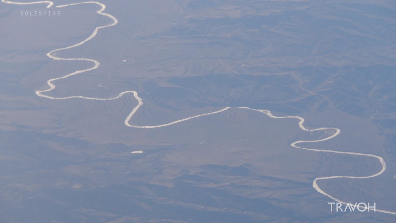 Flying Over Alberta Prairies Landscape - Relaxing View - Meditation - Calgary, Canada - 4K Travel