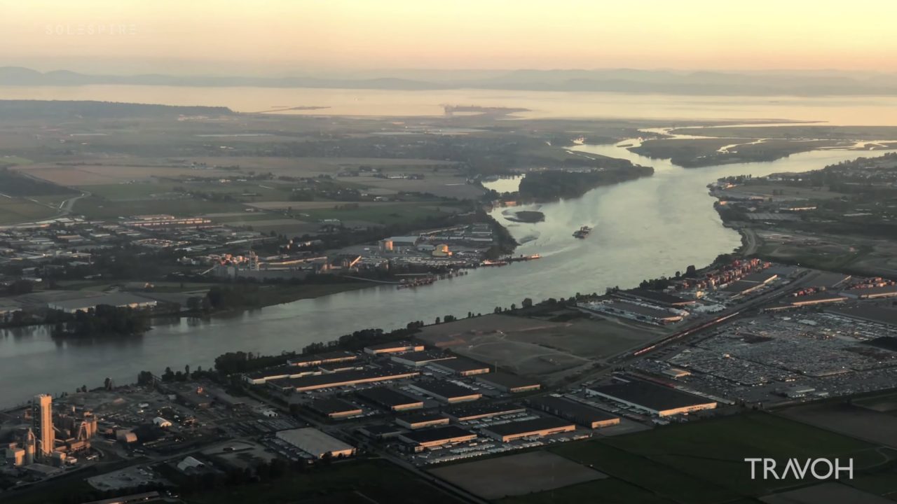 Flying Over & Landing In Richmond - Vancouver, British Columbia, Canada - 4K Travel