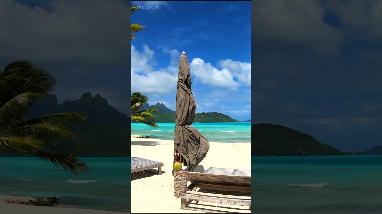 Private Island Tropical Beach Walk - Motu Tane, Bora Bora, French Polynesia 4K HD Travel #shorts