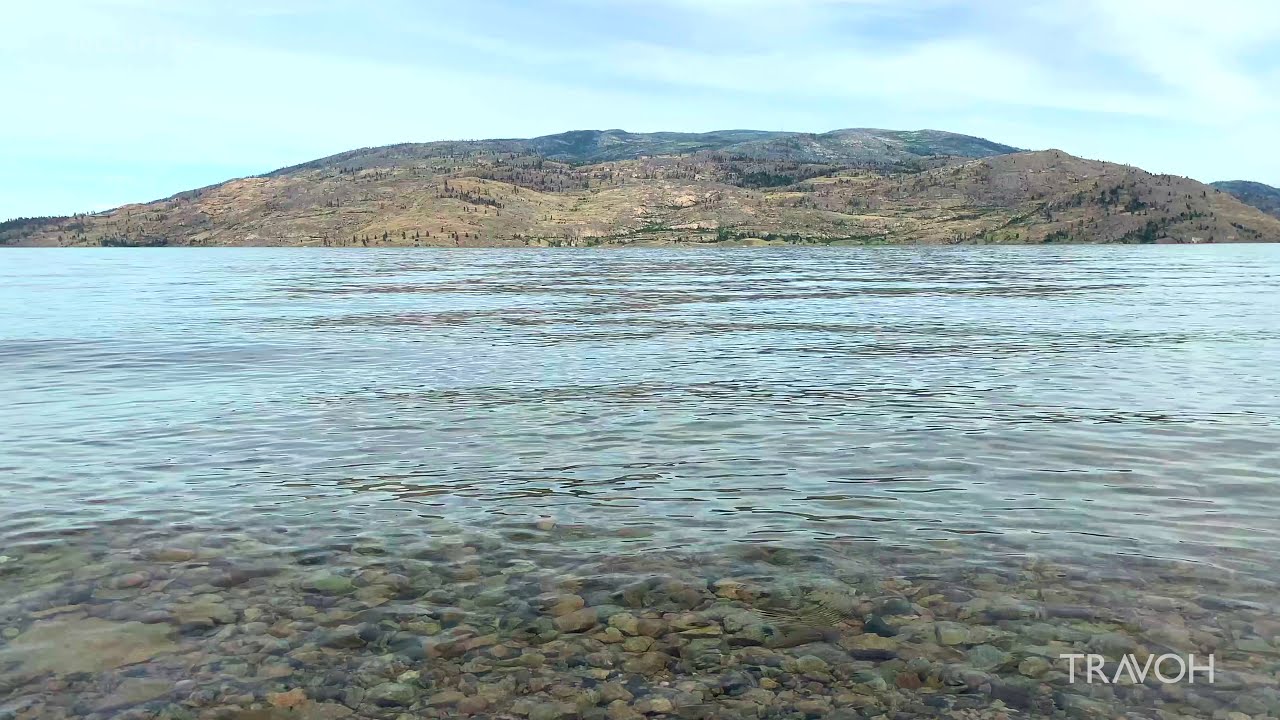 Relaxing - Waves - Lake Ambience - Nature Sounds - Kelowna, British Columbia, Canada - 4K Travel