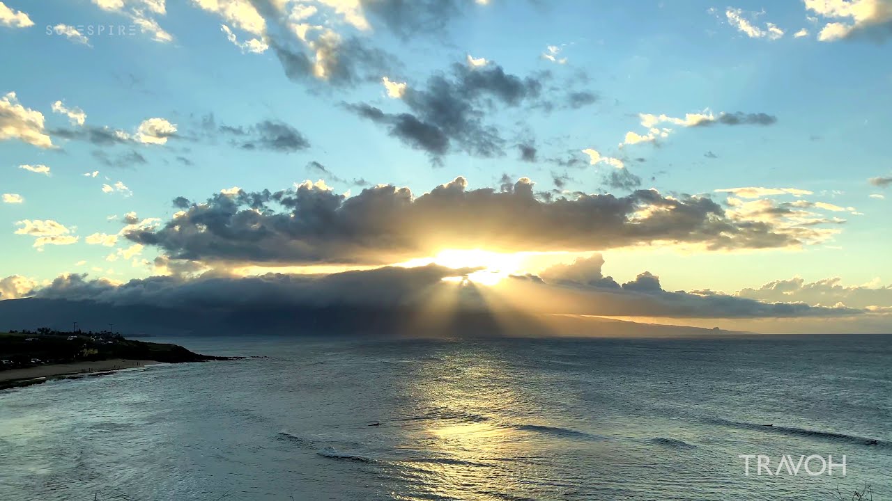 Sun Rays - Ambient - Relaxation - Sunset - Pacific Ocean - Explore Maui, Hawaii, USA - 4K Travel