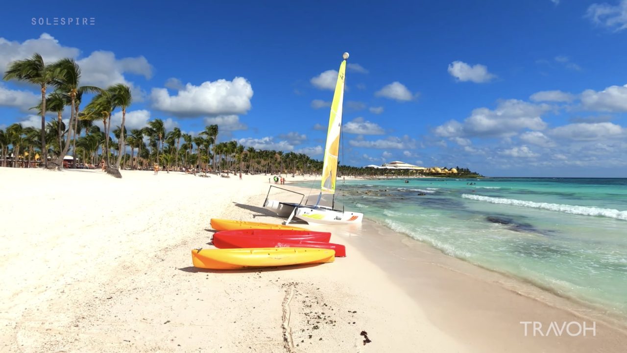 Tropical Beach Walk - Ocean Waves - Resort Tour - Barcelo Maya Riviera Hotels, Mexico - 4K Travel