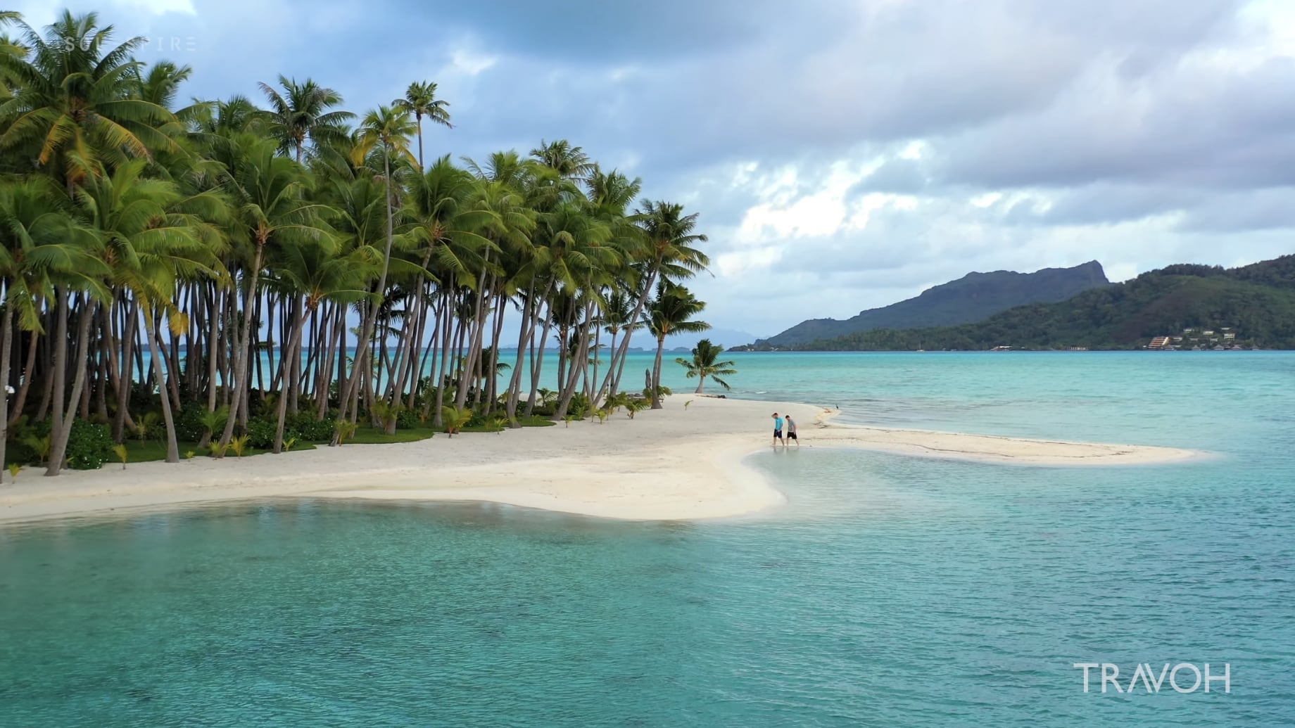 Tropical Island Drone Views - Ocean Nature - Motu Tane - Bora Bora, French Polynesia - 4K Travel