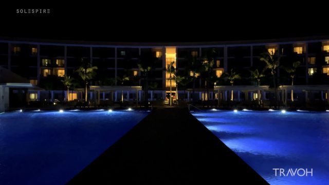 Tropical Resort Night Life Walk - Luxury Pool - Barcelo Maya Riviera Hotels, Mexico - 4K Travel