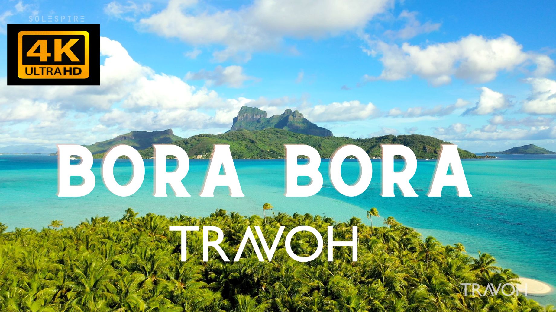 Bora Bora Views - Tropical Private Island Beach - Motu Tane, French Polynesia - 4K HD Travel