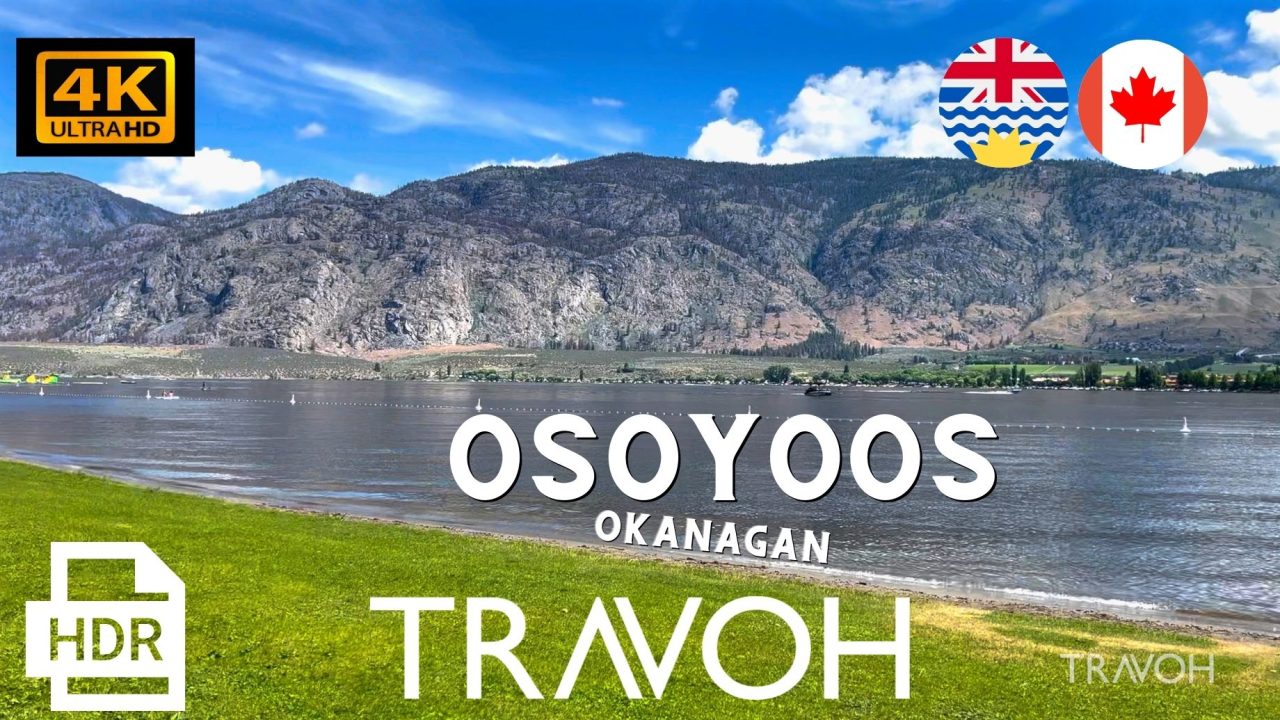 Gyro Park Osoyoos, Scenic Walking Tour Ambience ASMR - British Columbia, Canada 4K HDR Travel