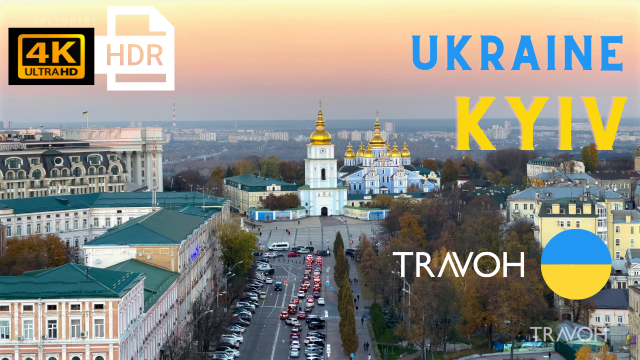 Kyiv, Ukraine - 2021 Memories - Views of Sophia Square & Mykhailivska Square - 4K HDR Travel