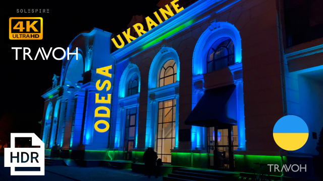 Odesa, Ukraine At Night - Ambience ASMR - 4K HDR - Ultra HD Travel