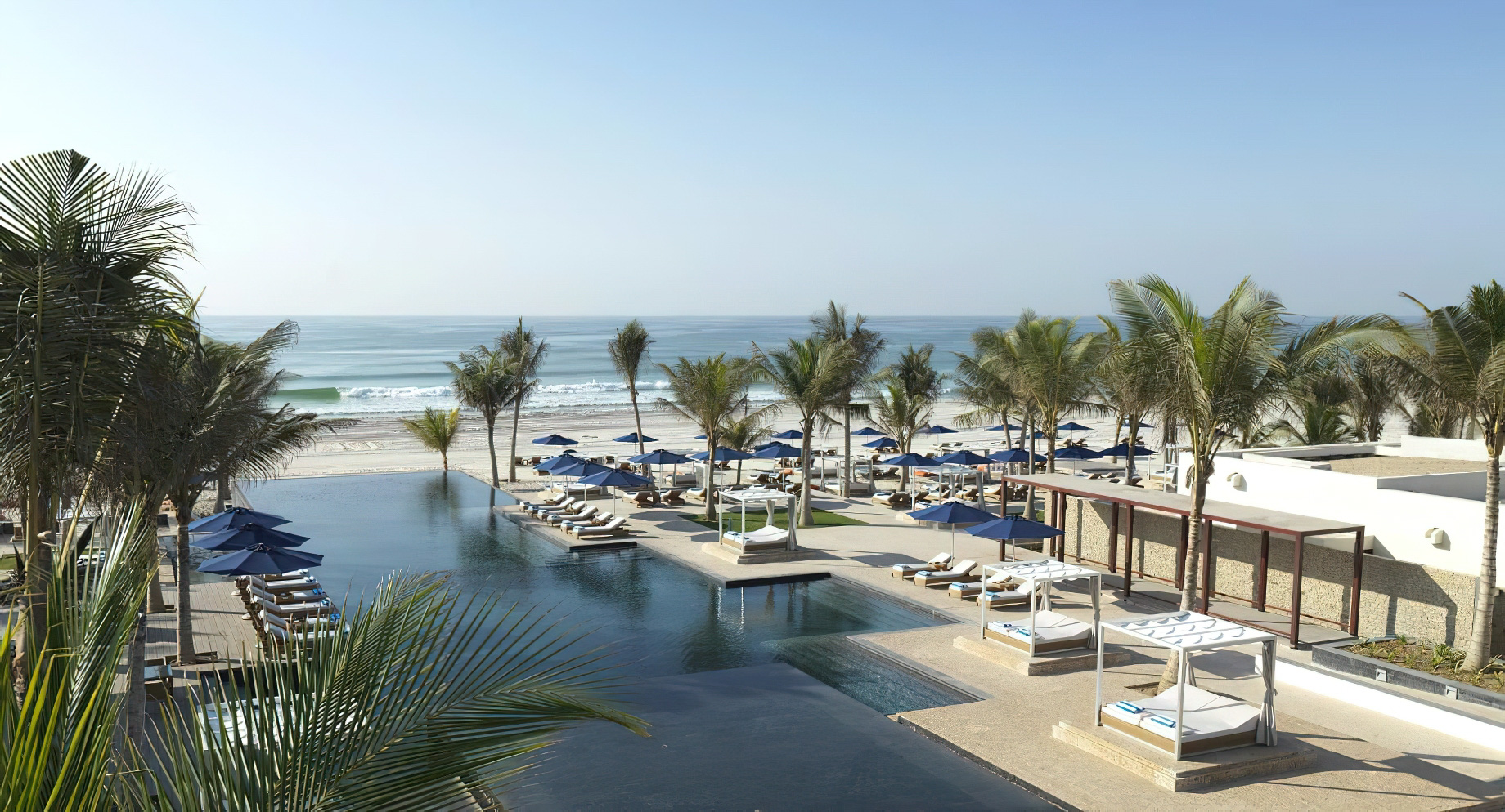 Al Baleed Resort Salalah by Anantara - Oman - Pool Deck Beach View Aerial