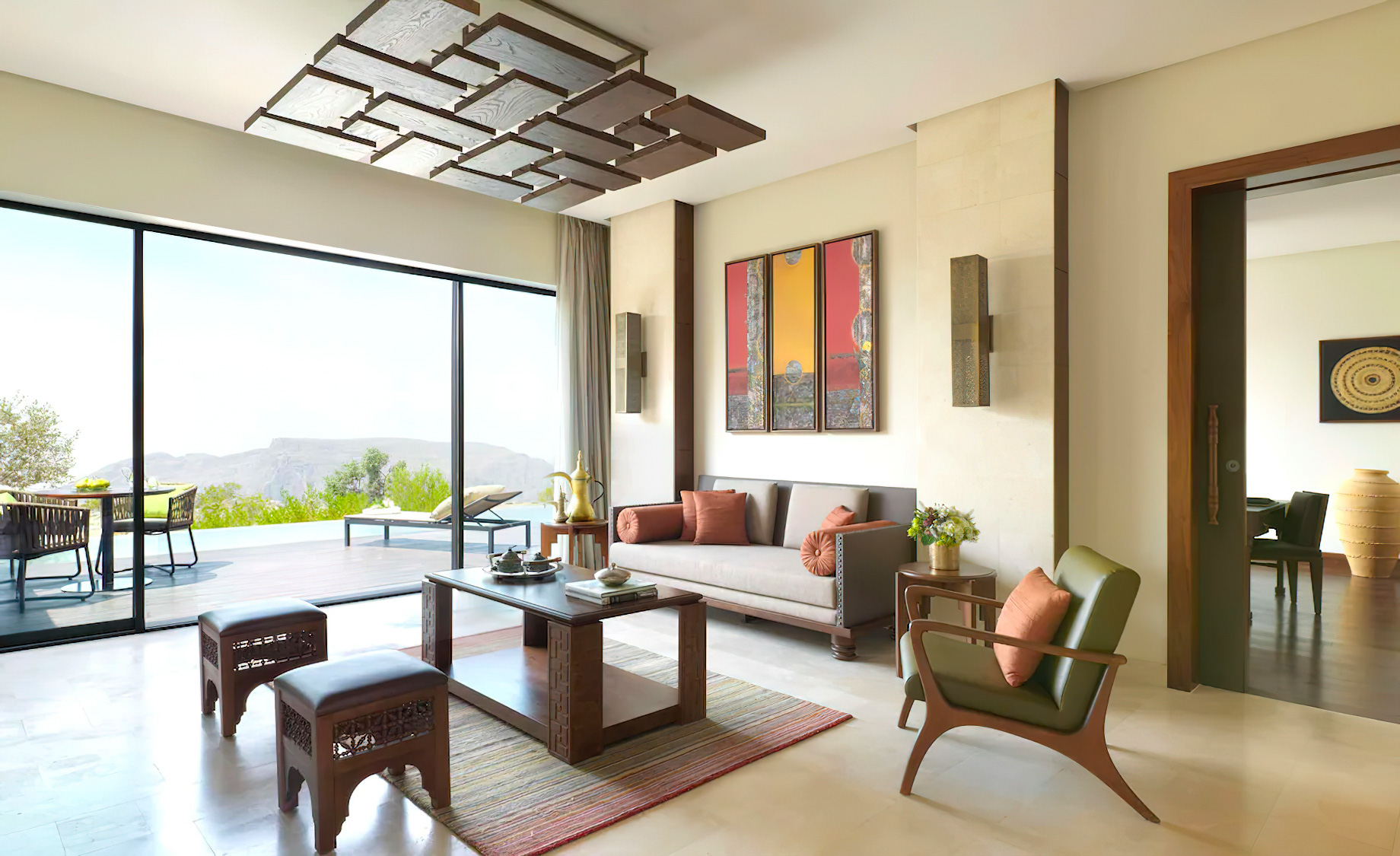 Anantara Al Jabal Al Akhdar Resort - Oman - One Bedroom Cliff Pool Villa Living Room