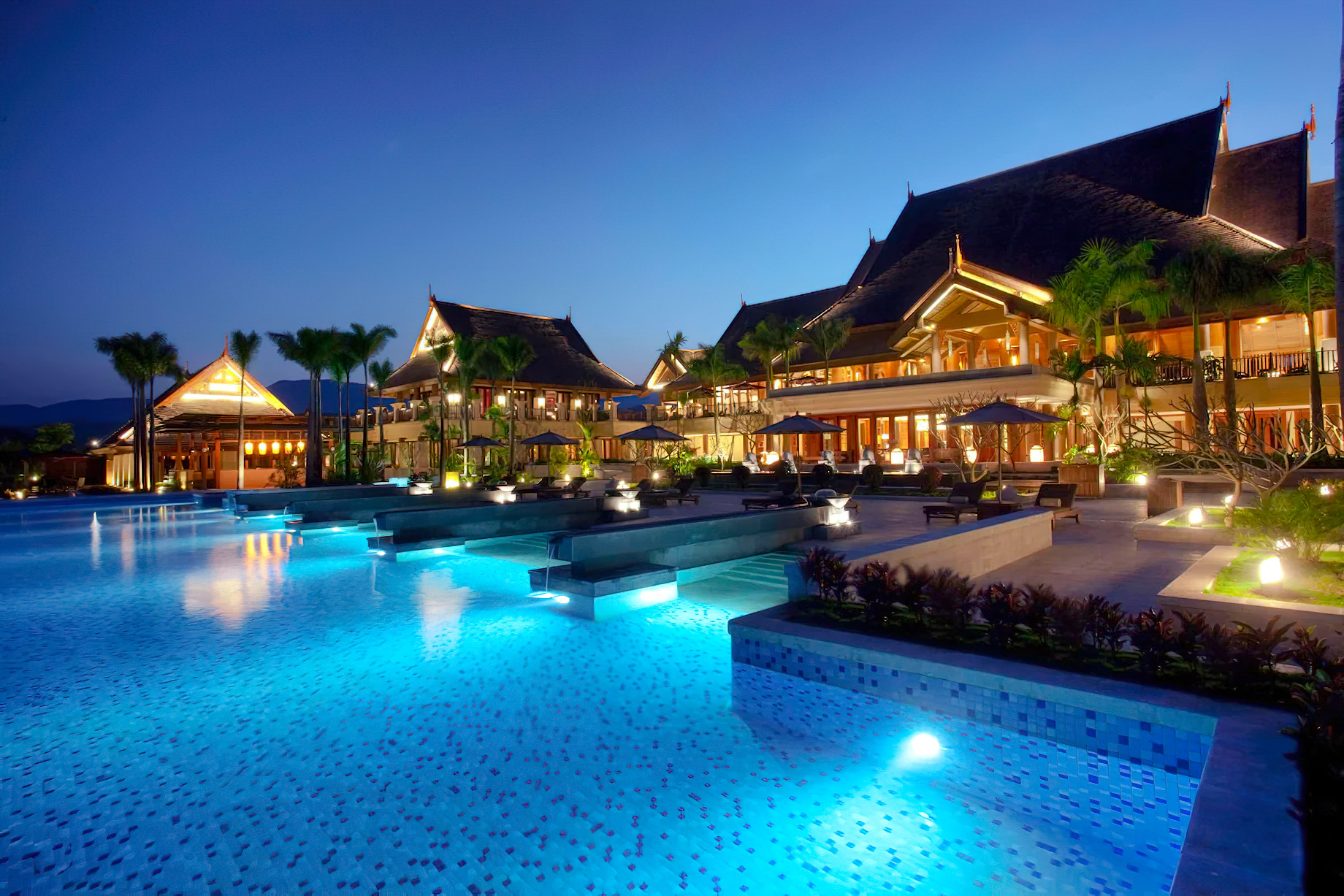 Anantara Xishuangbanna Resort - Mengla County, China - Pool Night View