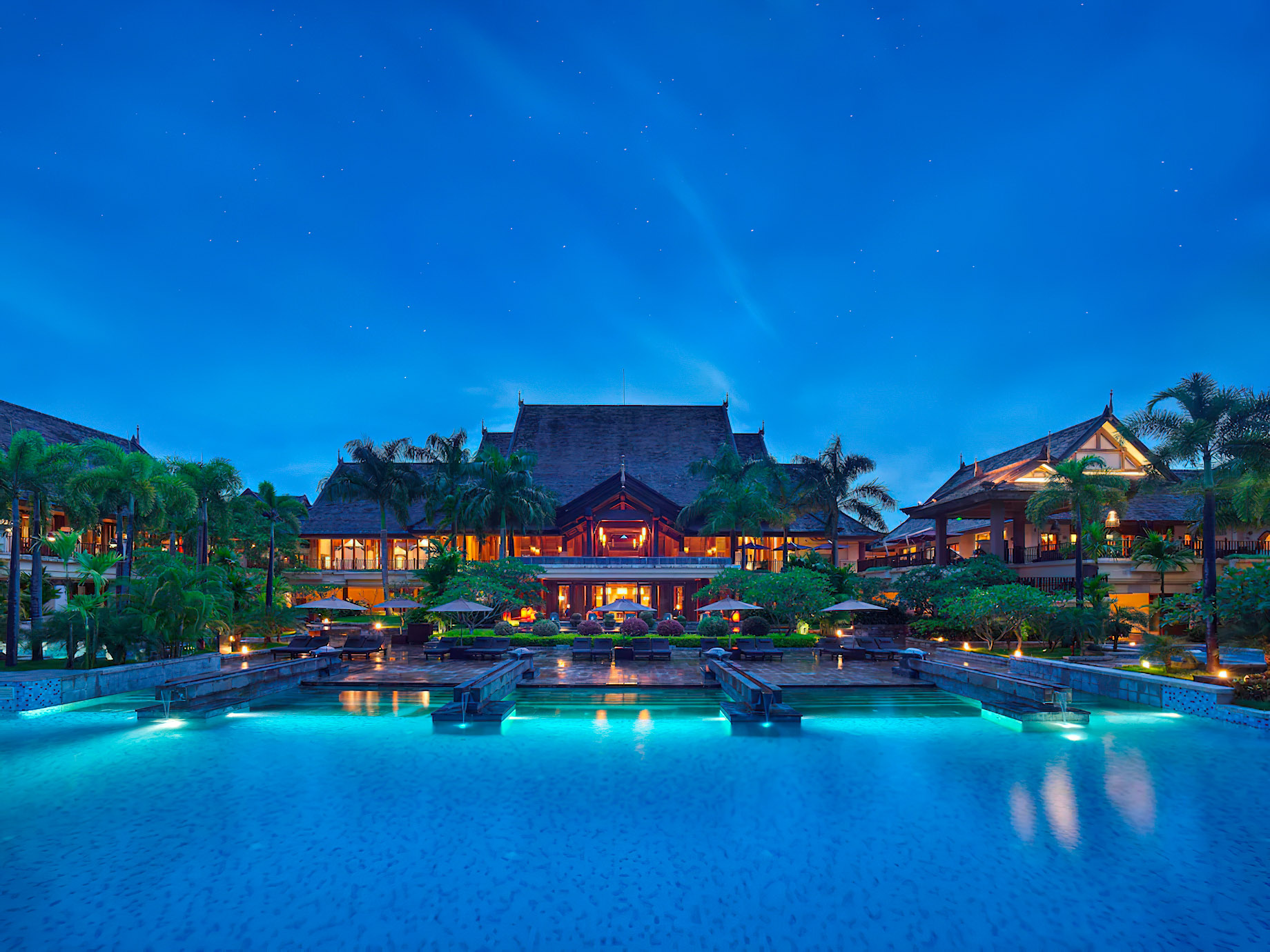 Anantara Xishuangbanna Resort – Mengla County, China – Pool Night View