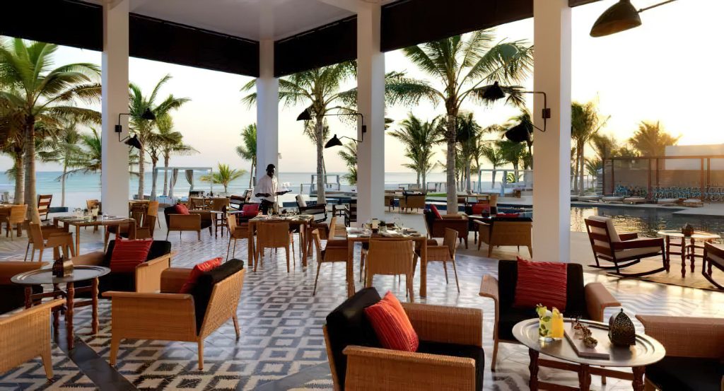 Al Baleed Resort Salalah by Anantara - Oman - Al Mina Restaurant Dining Sunset