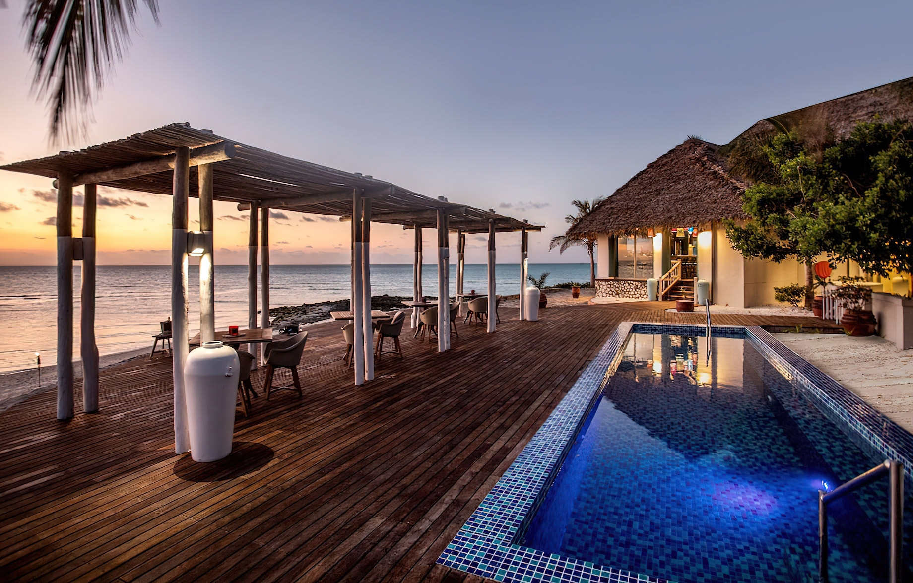 Anantara Medjumbe Island Resort – Mozambique – Pool Deck Sunset