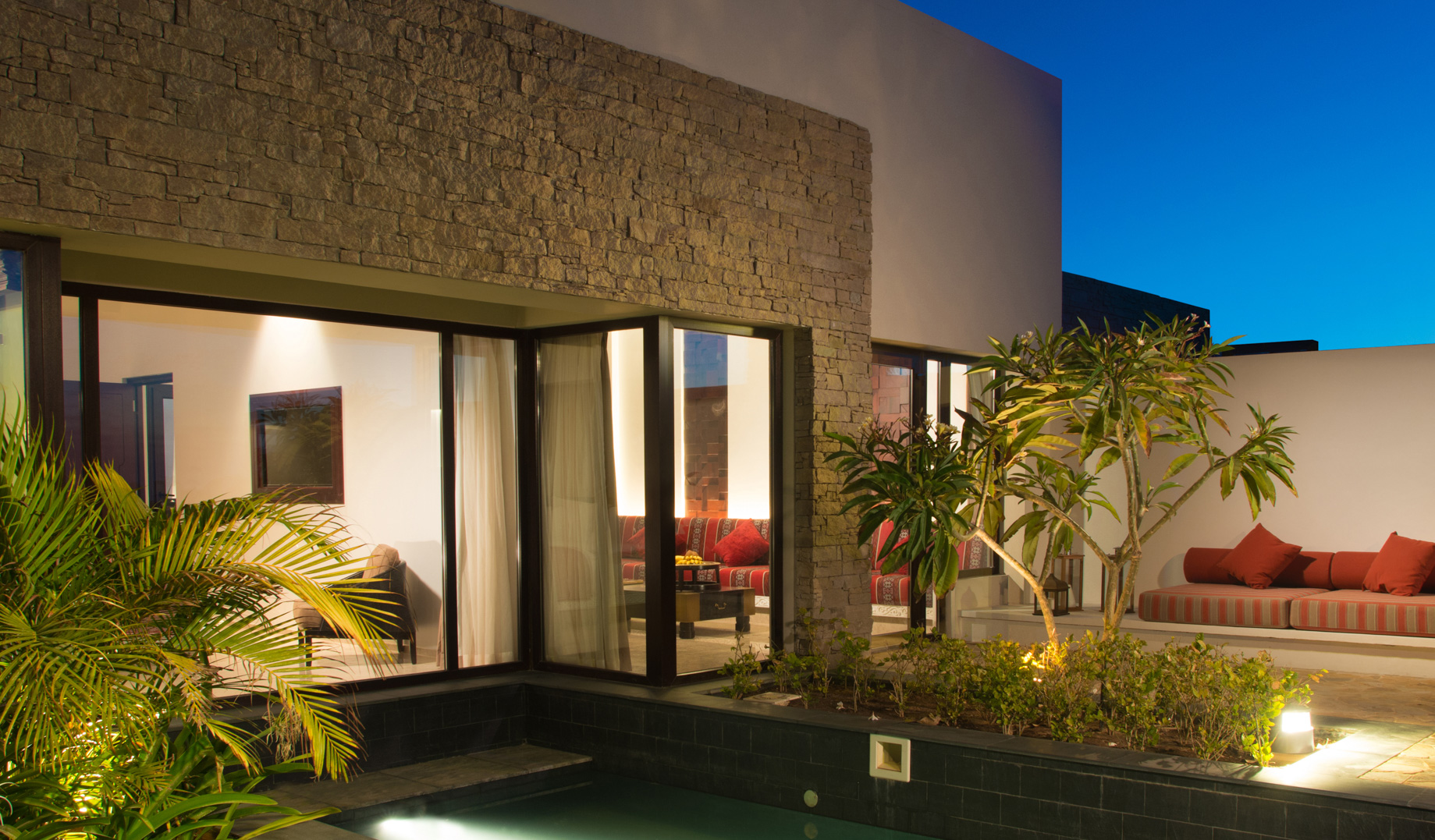 Al Baleed Resort Salalah by Anantara – Oman – Beach Villa Exterior Night