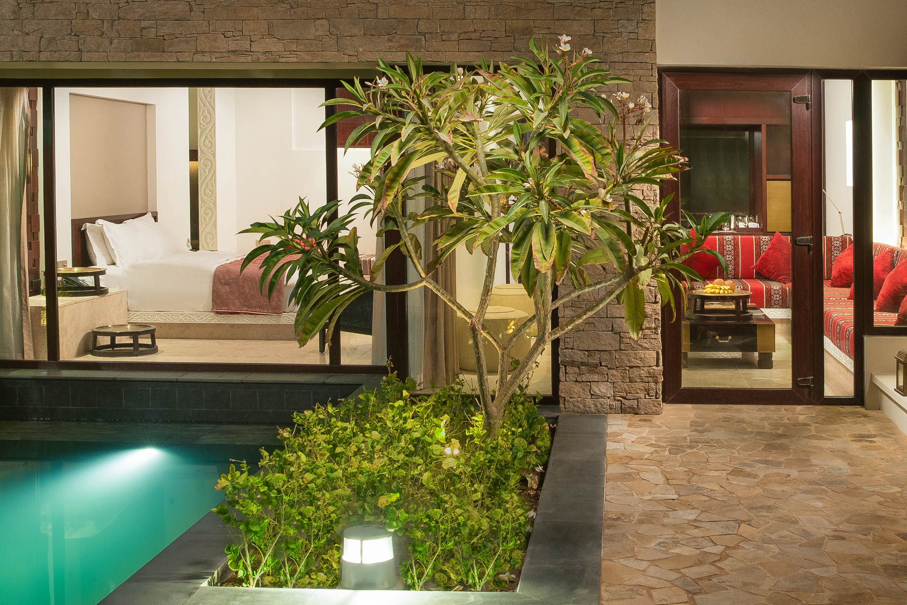 Al Baleed Resort Salalah by Anantara – Oman – Beach Villa Exterior Night