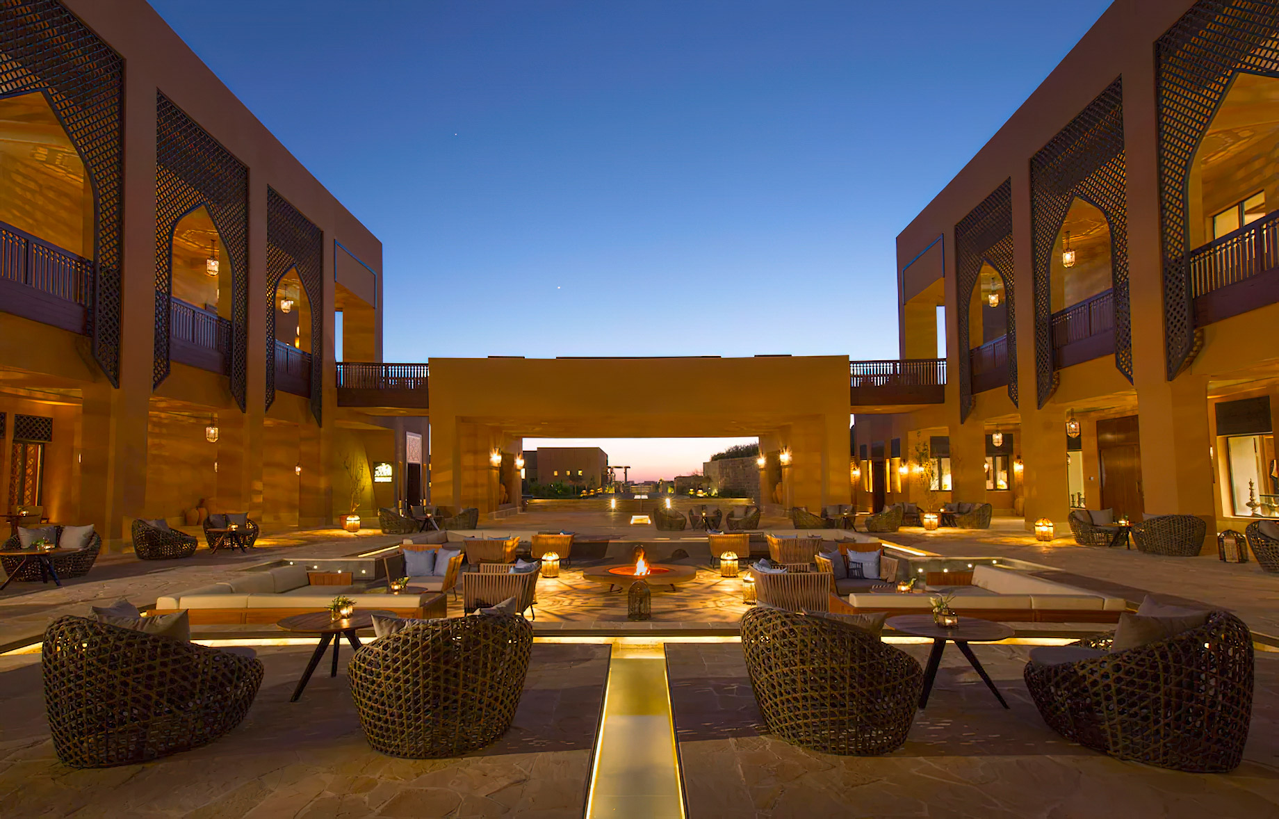 Anantara Al Jabal Al Akhdar Resort - Oman - Resort Courtyard Evening View