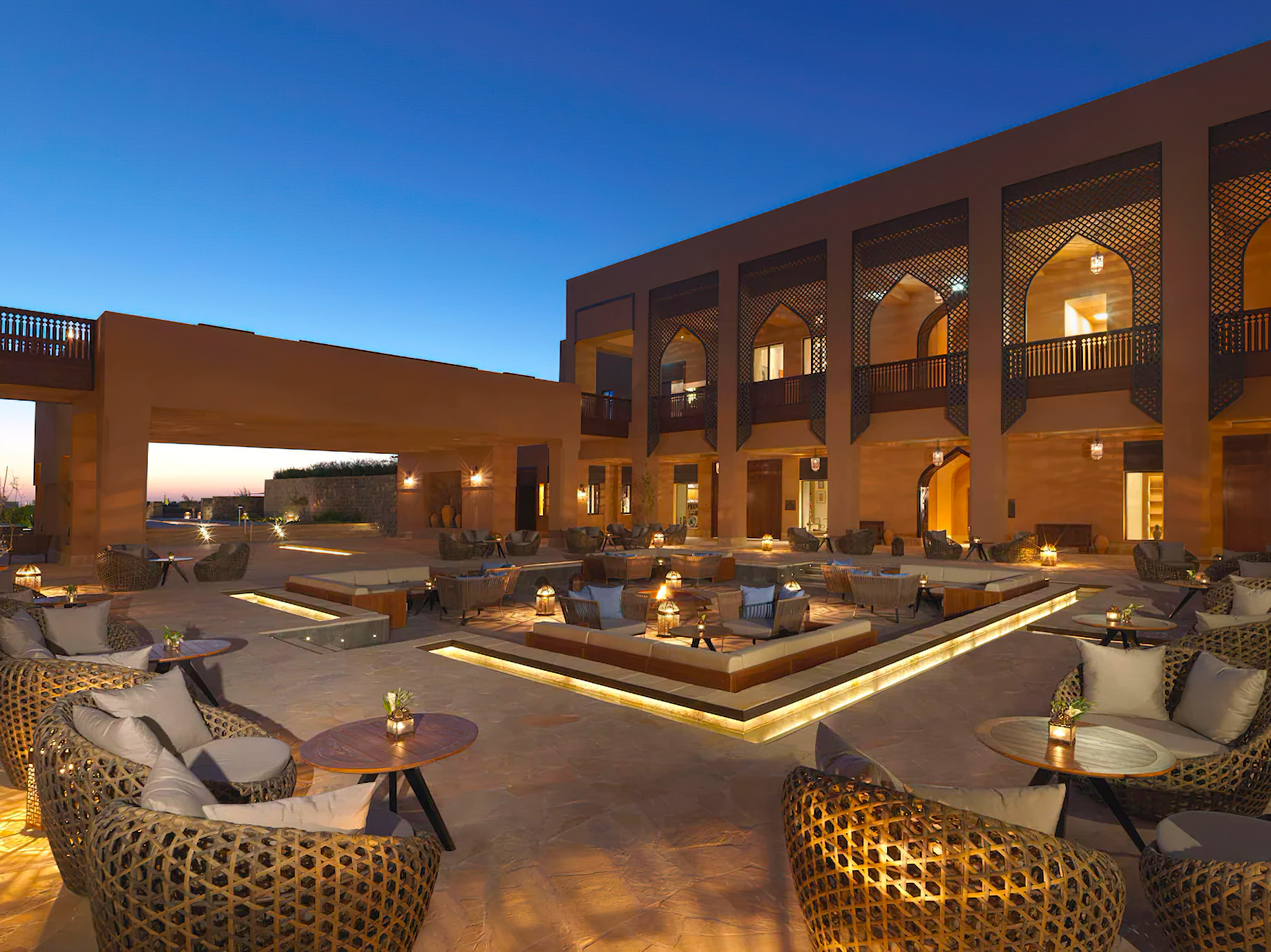 Anantara Al Jabal Al Akhdar Resort – Oman – Resort Courtyard Evening View