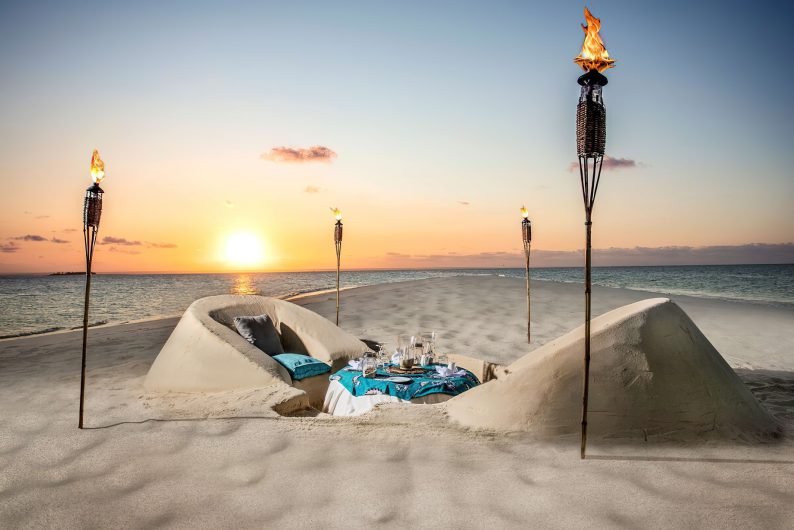 Anantara Medjumbe Island Resort - Mozambique - Beach Sand Chair Dining Sunset
