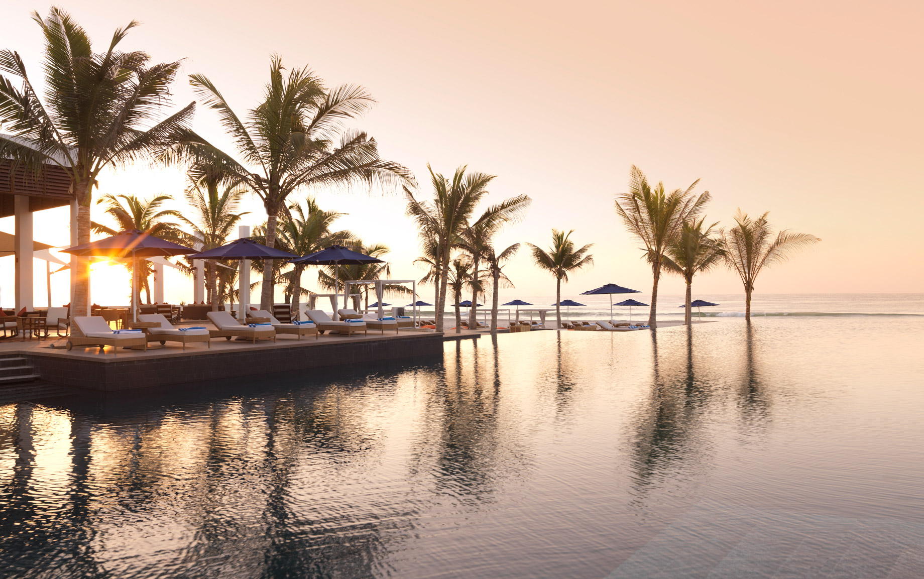 Al Baleed Resort Salalah by Anantara - Oman - Resort Pool Sunset View