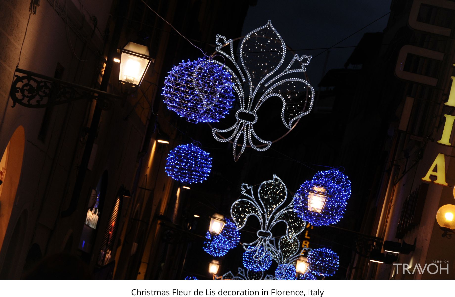 Christmas Fleur de Lis decoration in Florence, Italy