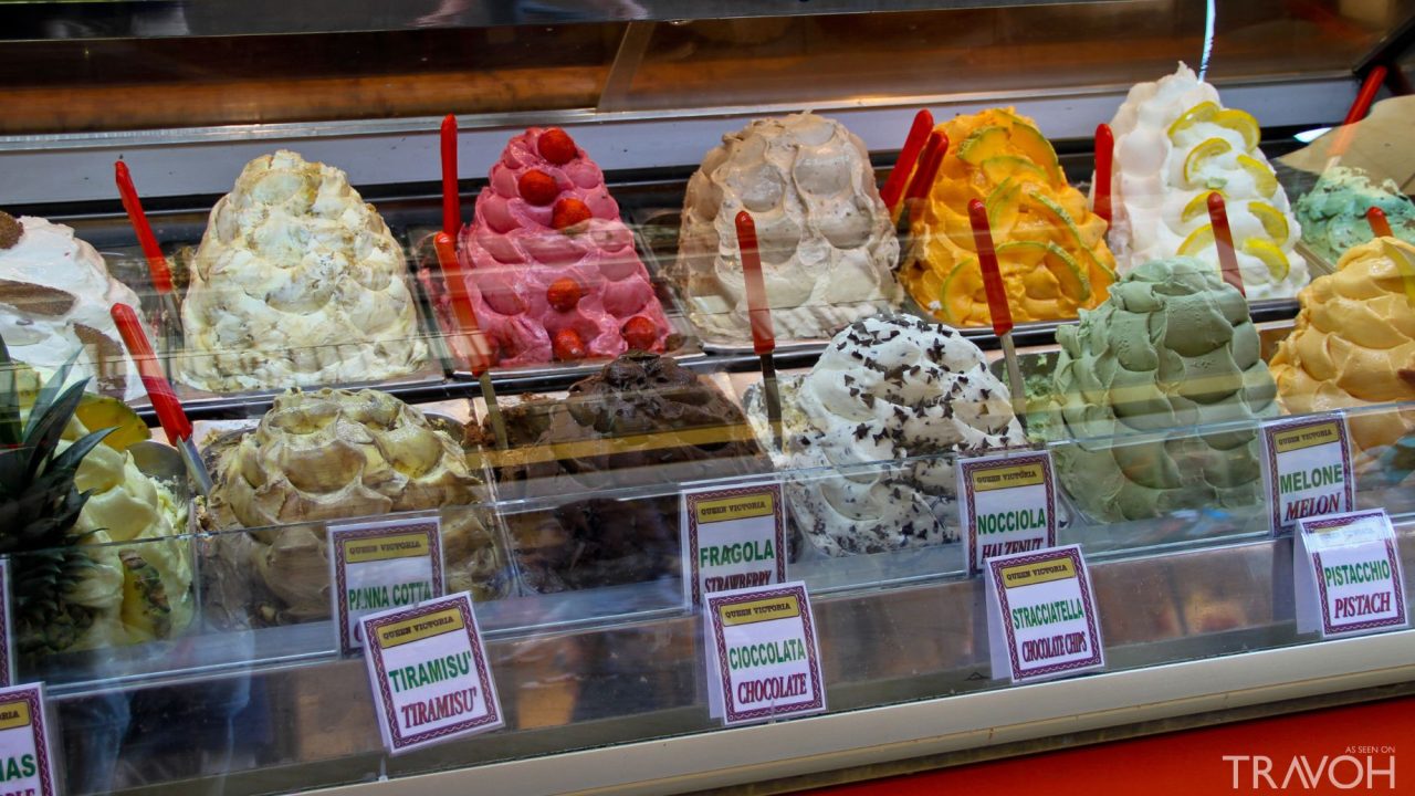 Gelato Ice Cream selection in Florence, Italy